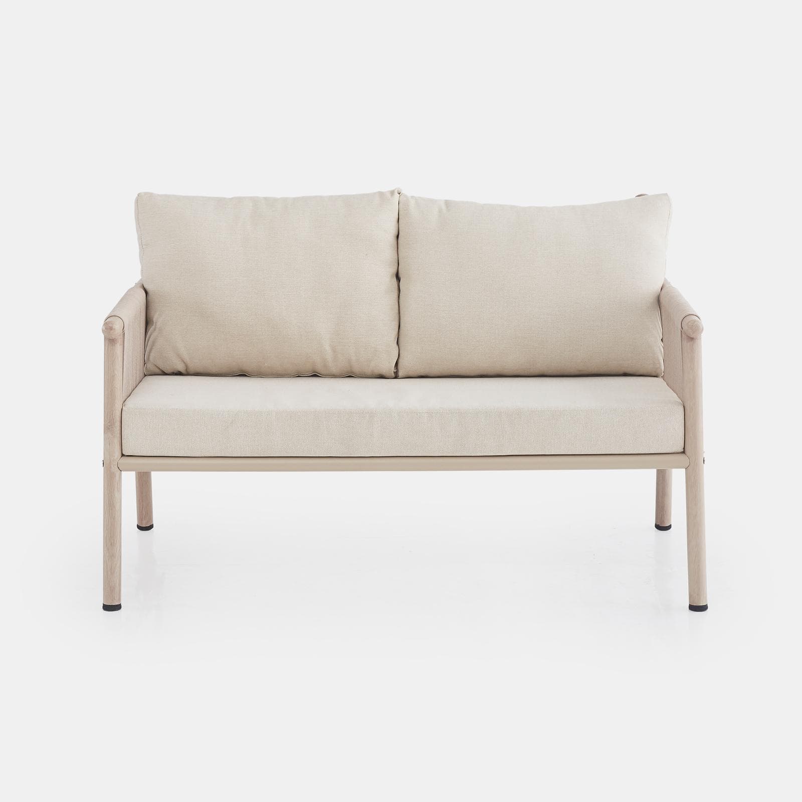 LAWSON SET RELAX ACCIAIO EFFETTO LEGNO C/ CORDA NATURALE E CUSCINO BEIGE