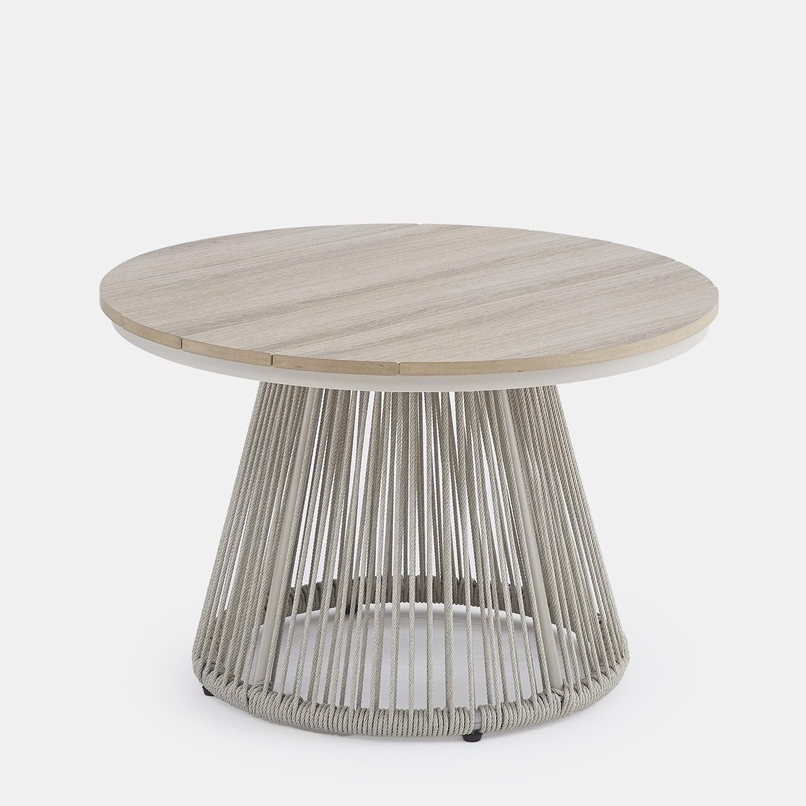 ZACK SET RELAX 4 POSTI ACCIAIO EFFETTO LEGNO C/ POLYRATTAN NATURALE E CUSCINO BEIGE