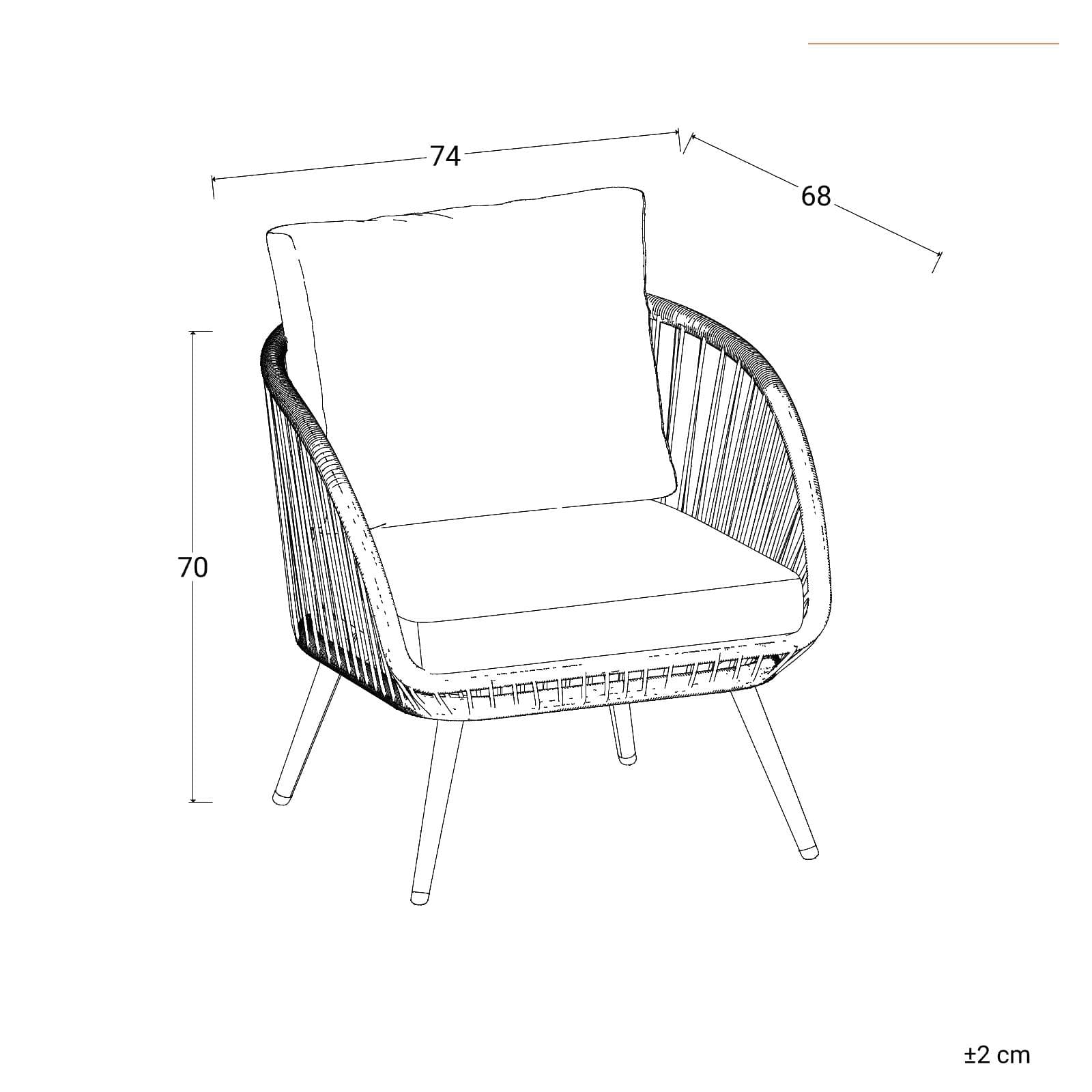 ZACK SET RELAX 4 POSTI ACCIAIO EFFETTO LEGNO C/ POLYRATTAN NATURALE E CUSCINO BEIGE