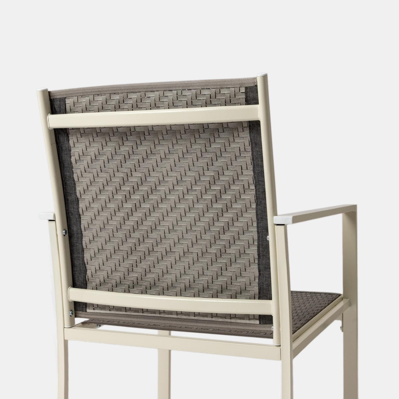 Set relax 4 posti in polyrattan caffè con tavolino e cuscini - Borakay
