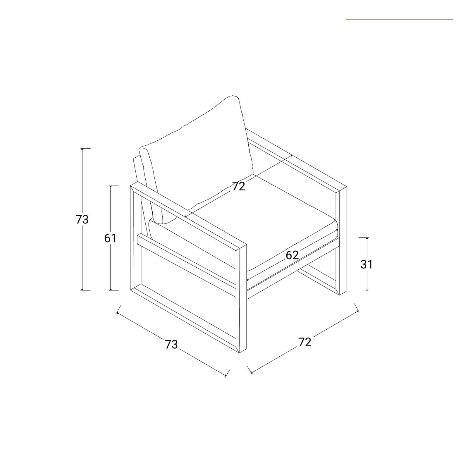 Set relax 5 posti in alluminio grigio effetto legno con tavolino da caffè e cuscini - Ohen