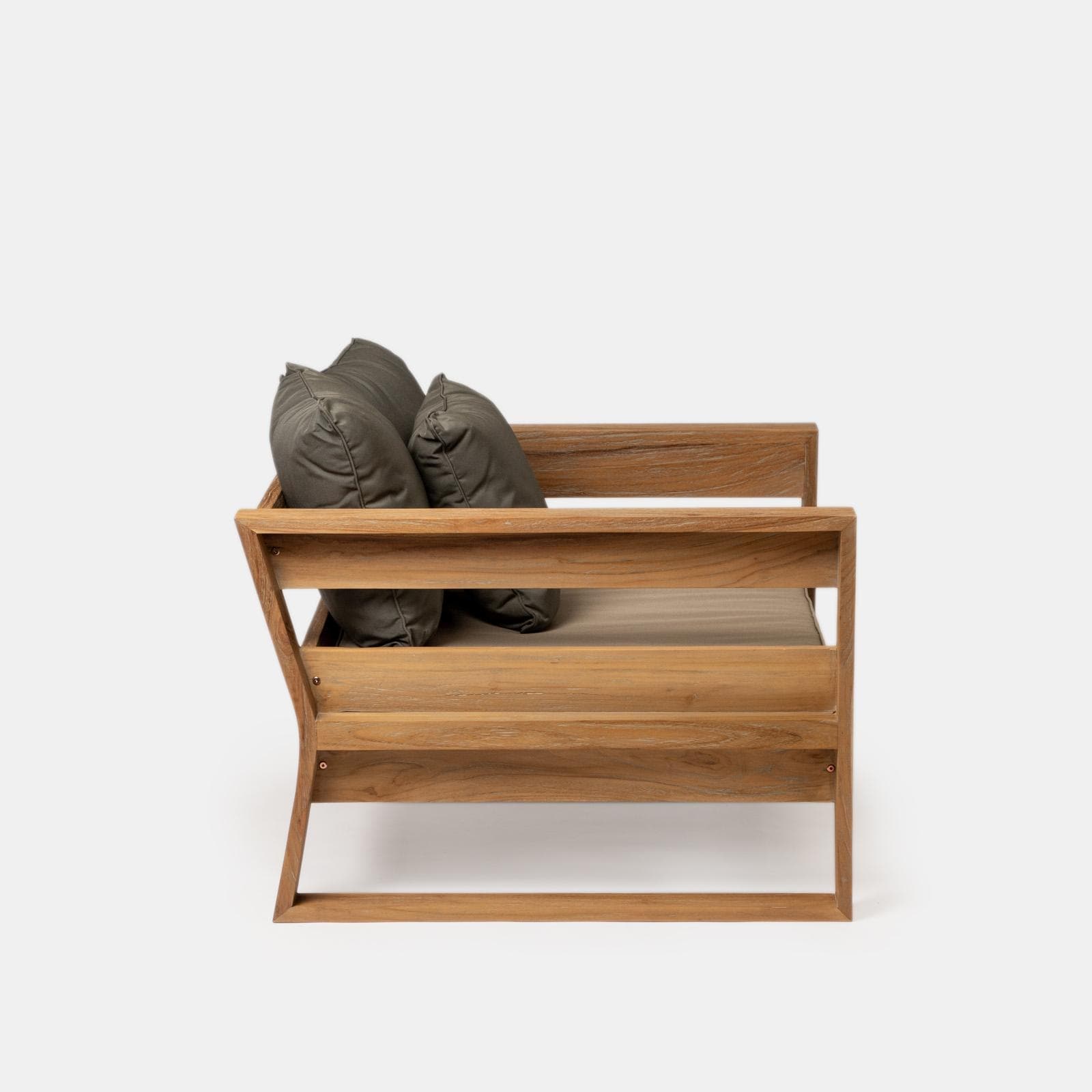 Set relax 5 posti in legno teak con cuscini grigio scuro - Cairo