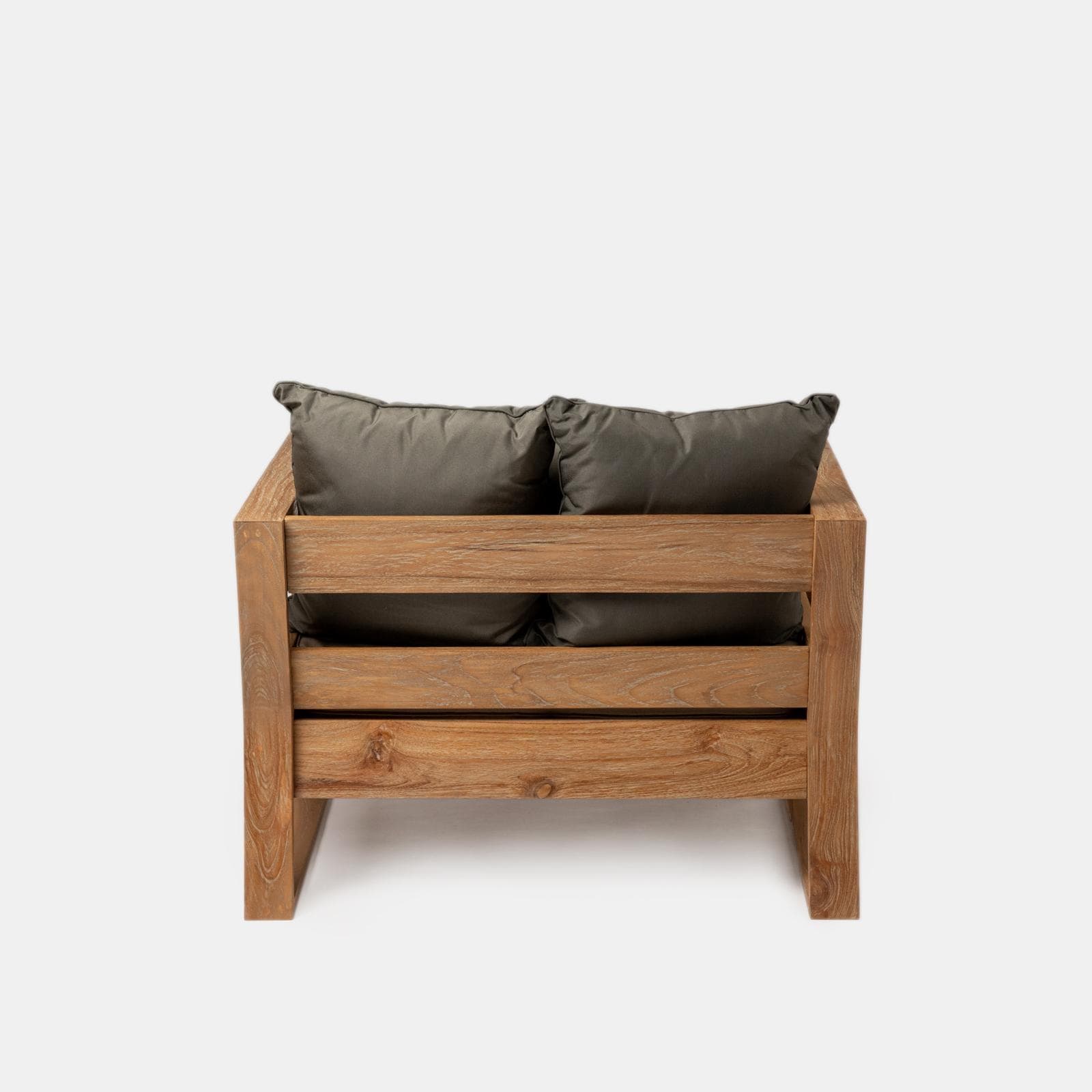 Set relax 5 posti in legno teak con cuscini grigio scuro - Cairo