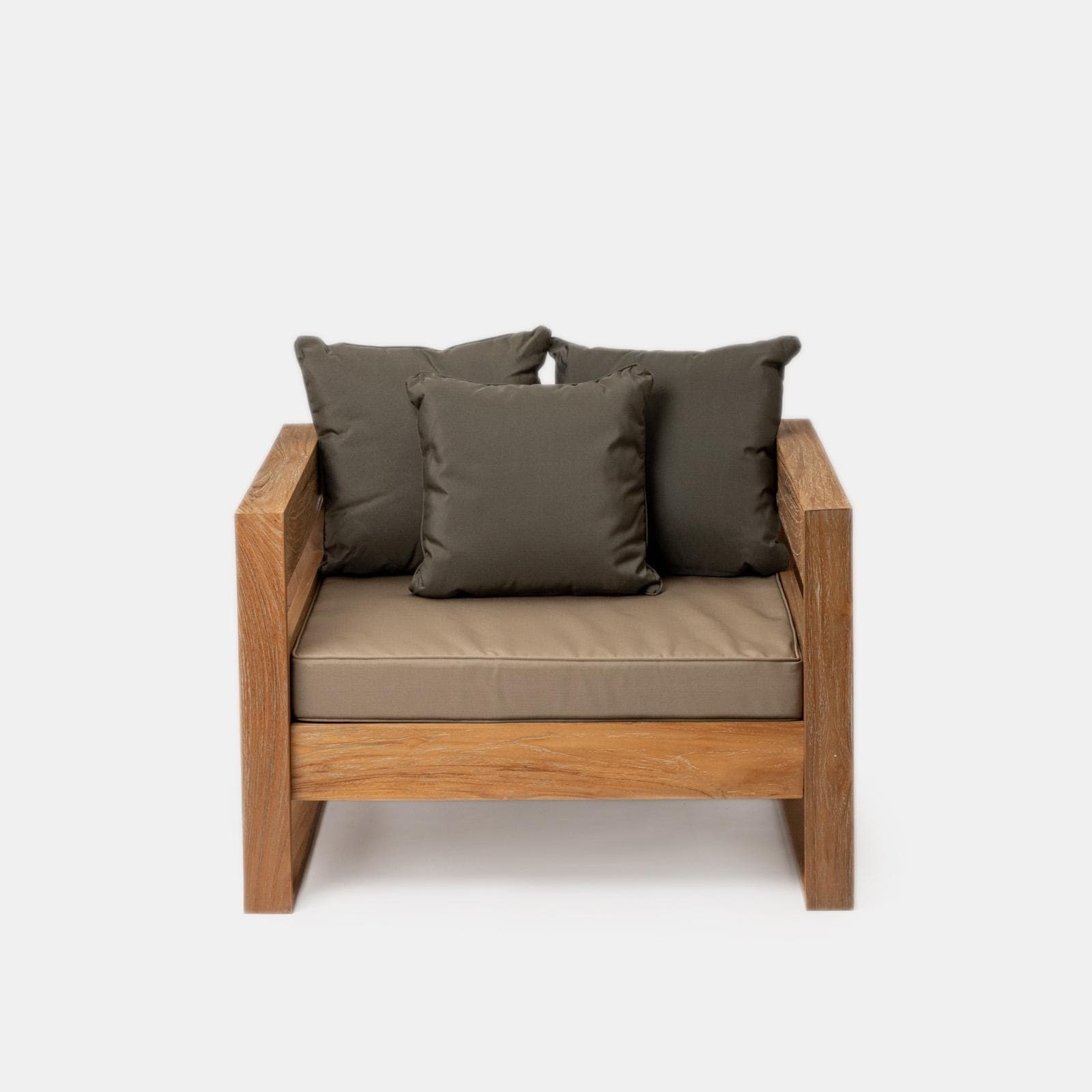 Set relax 5 posti in legno teak con cuscini grigio scuro - Cairo