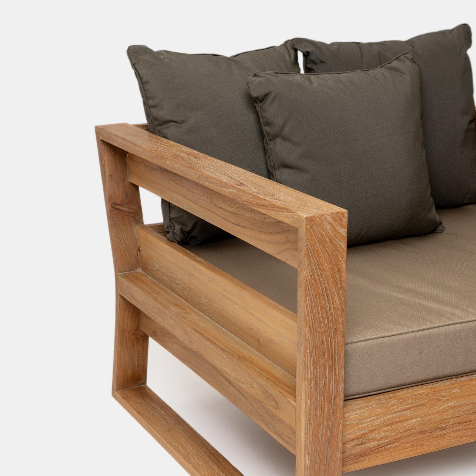 Set relax 5 posti in legno teak con cuscini grigio scuro - Cairo
