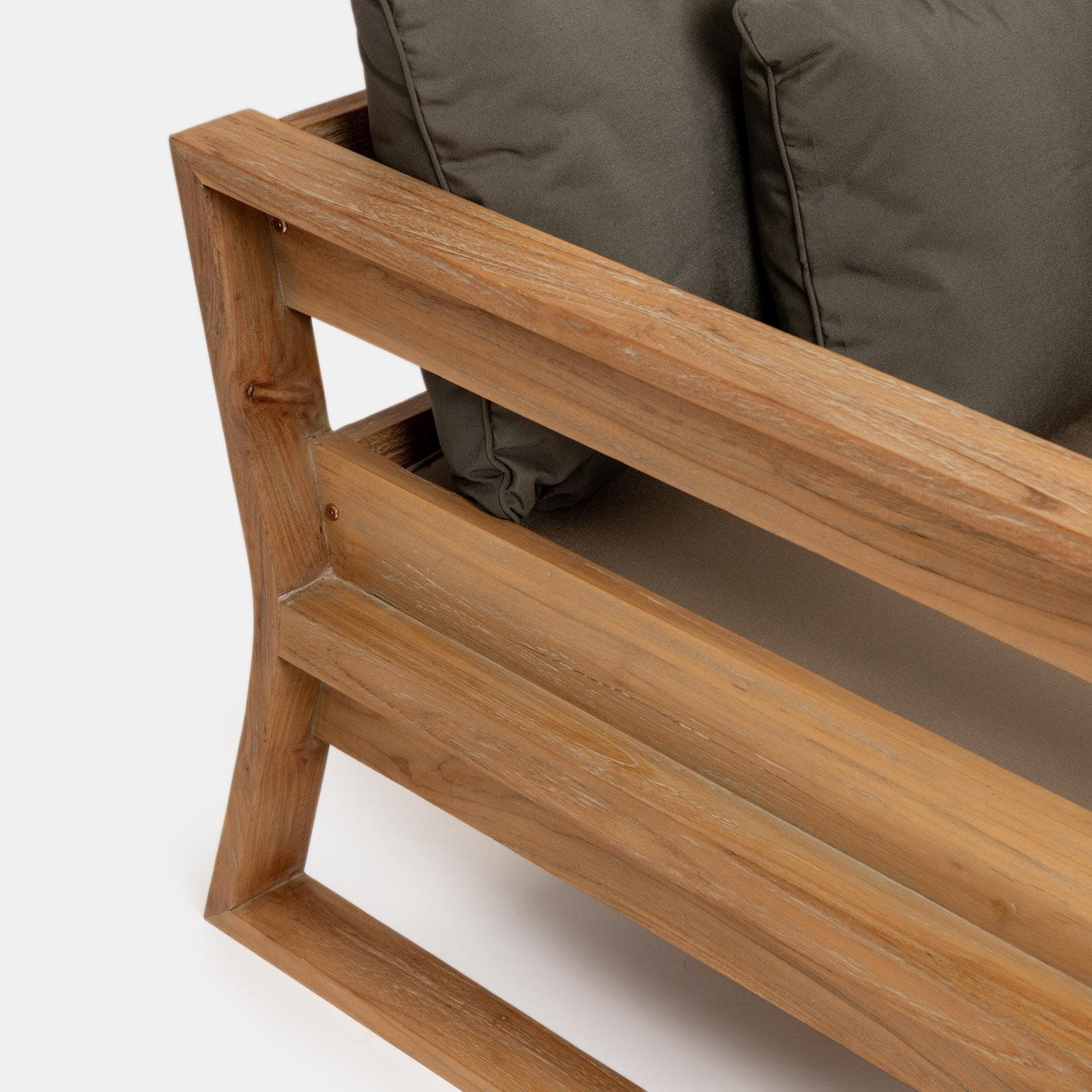 Set relax 5 posti in legno teak con cuscini grigio scuro - Cairo