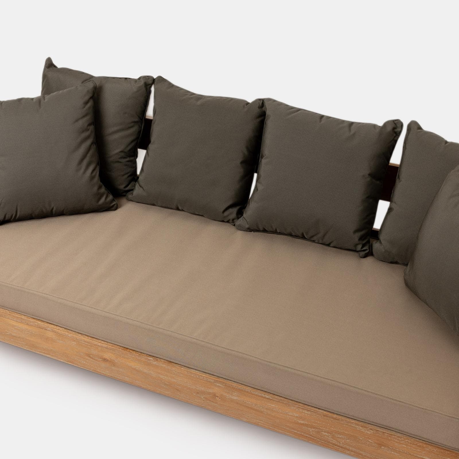 Set relax 5 posti in legno teak con cuscini grigio scuro - Cairo