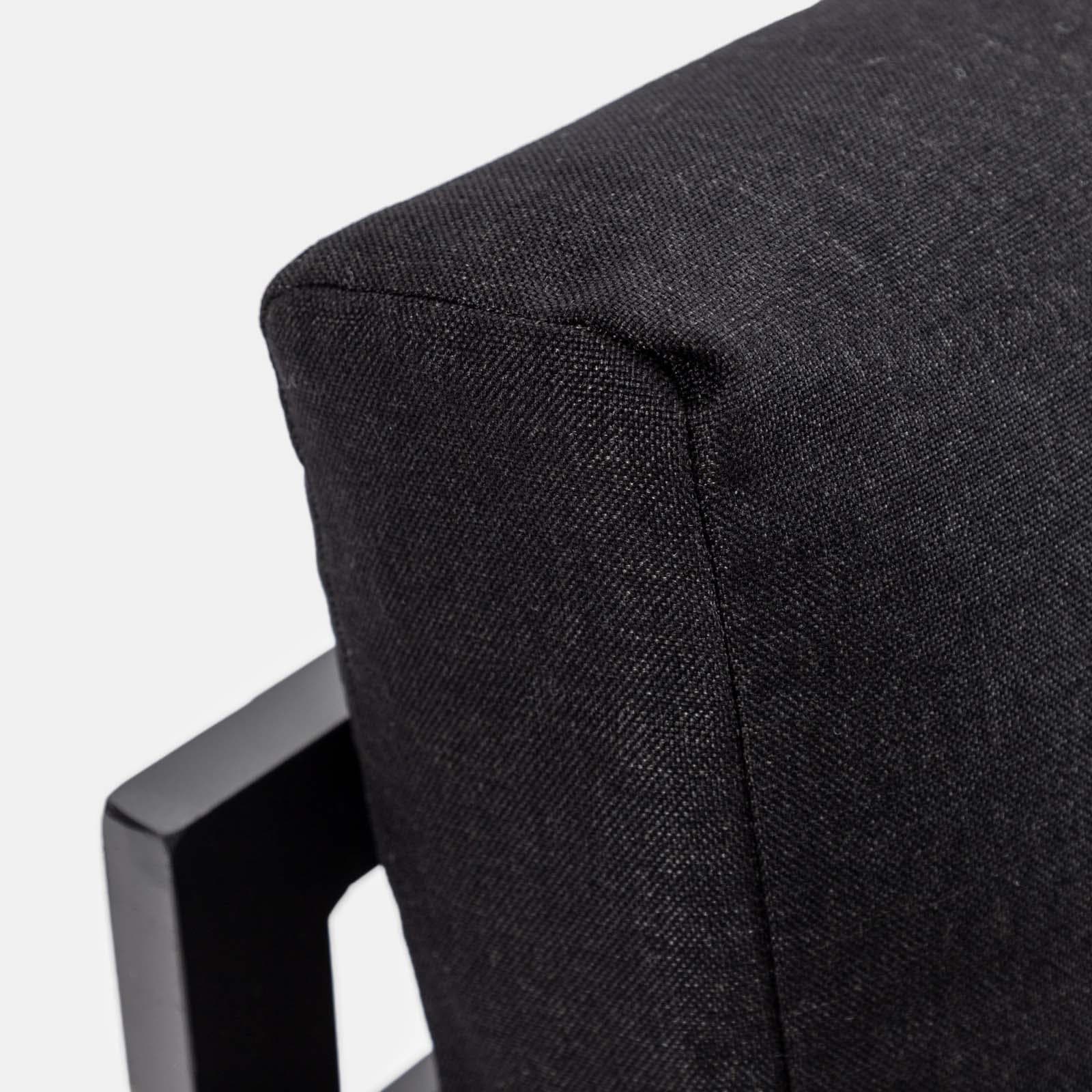 Set relax angolare antracite con tavolino in alluminio e polywood - Stephane