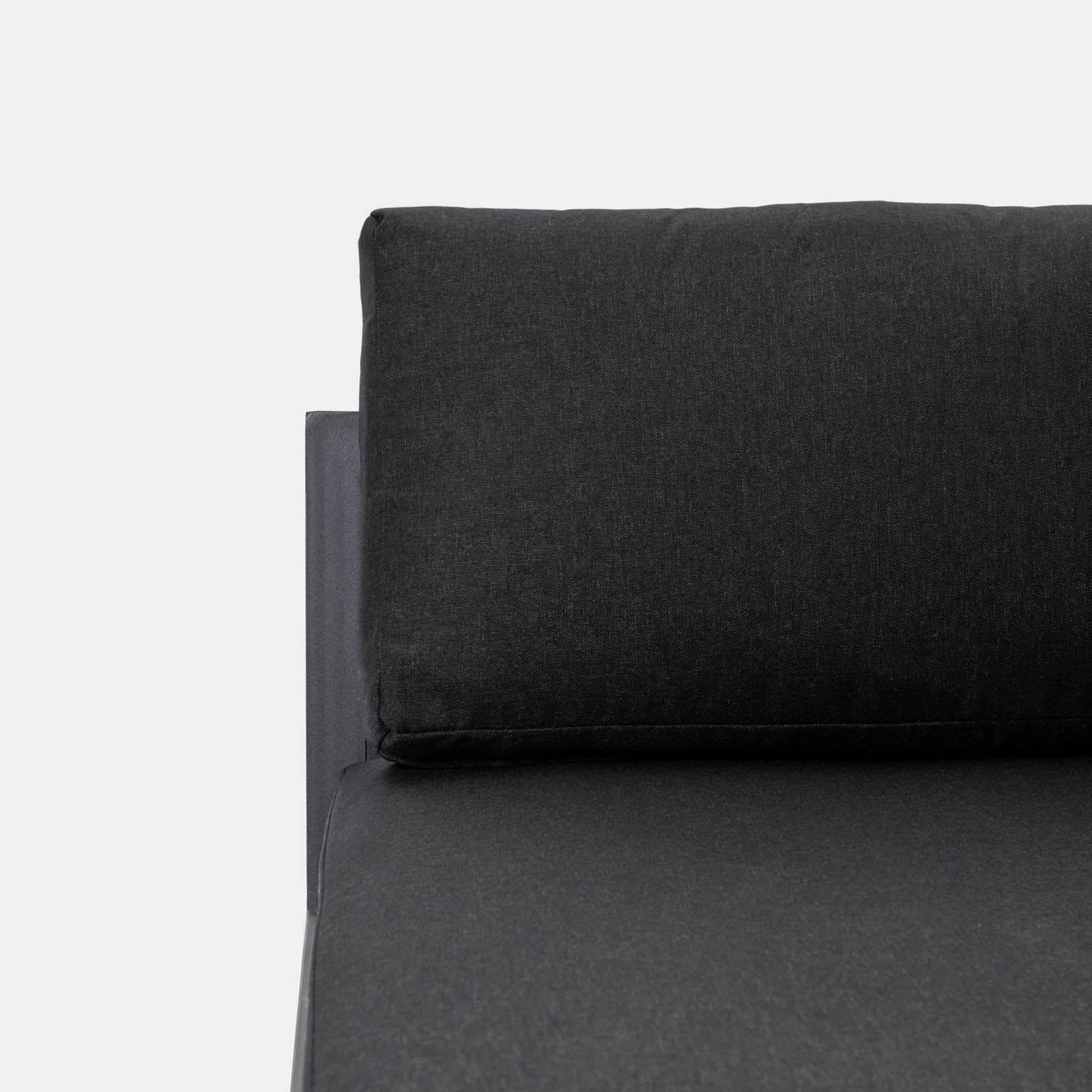 Set relax angolare antracite con tavolino in alluminio e polywood - Stephane