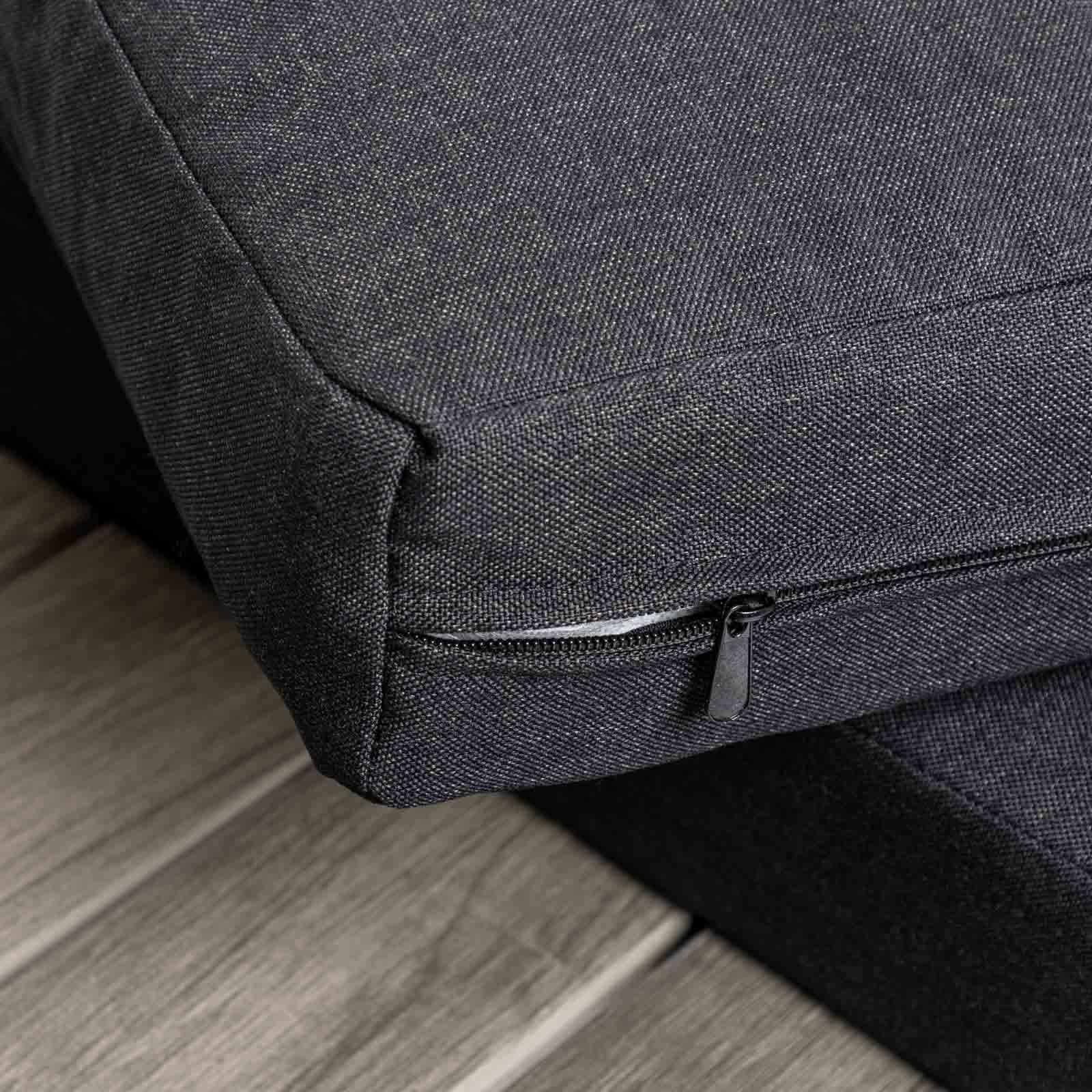 Set relax angolare antracite con tavolino in alluminio e polywood - Stephane