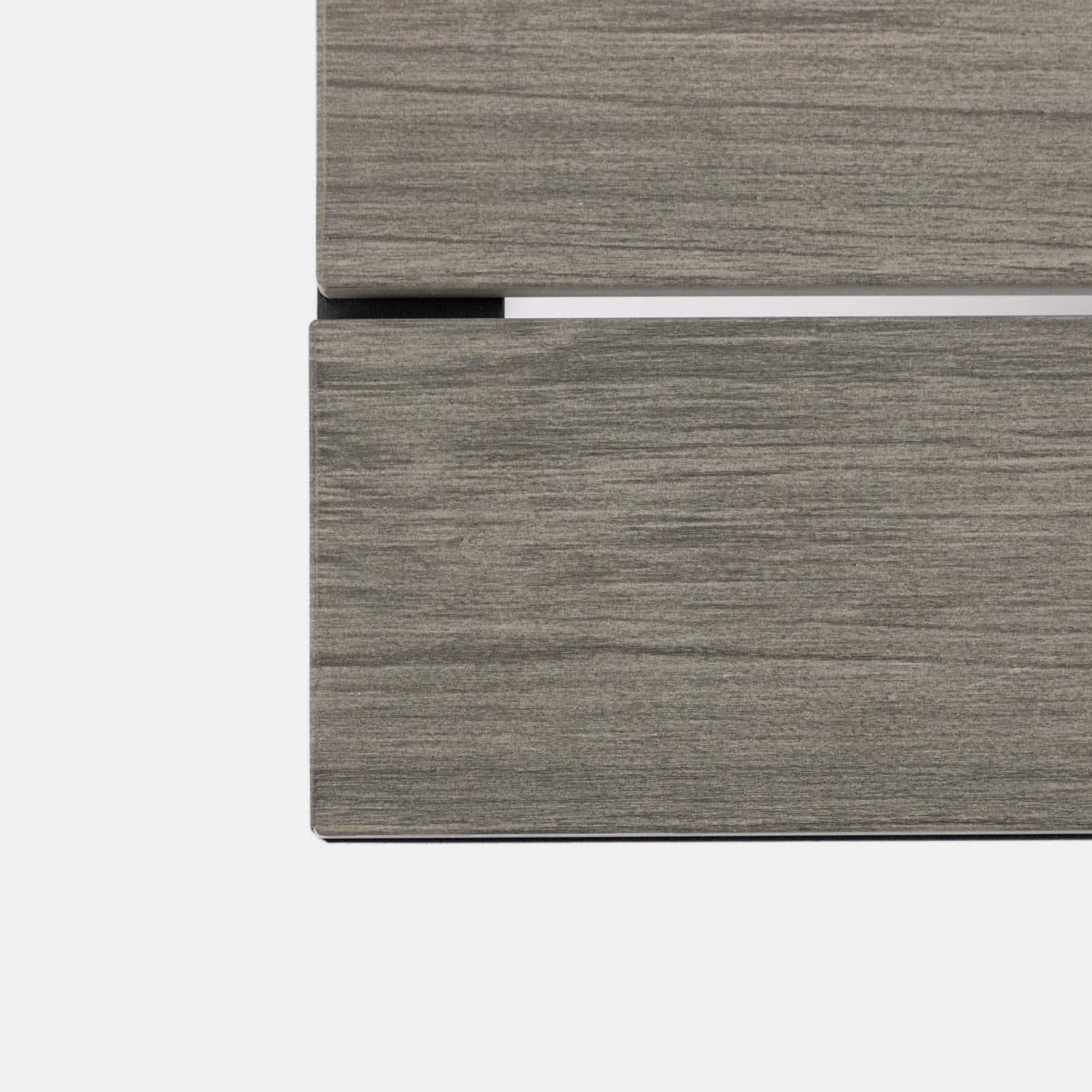 Set relax angolare antracite con tavolino in alluminio e polywood - Stephane