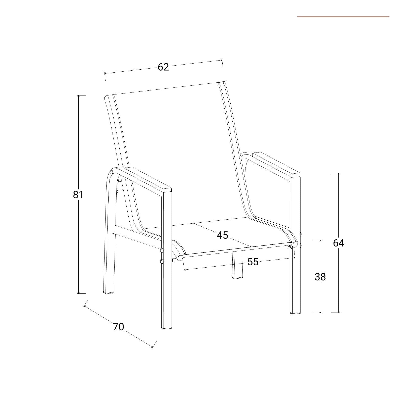 Set relax 4 posti con tavolino in acciaio e textilene antracite e dettagli in polywood - Veski