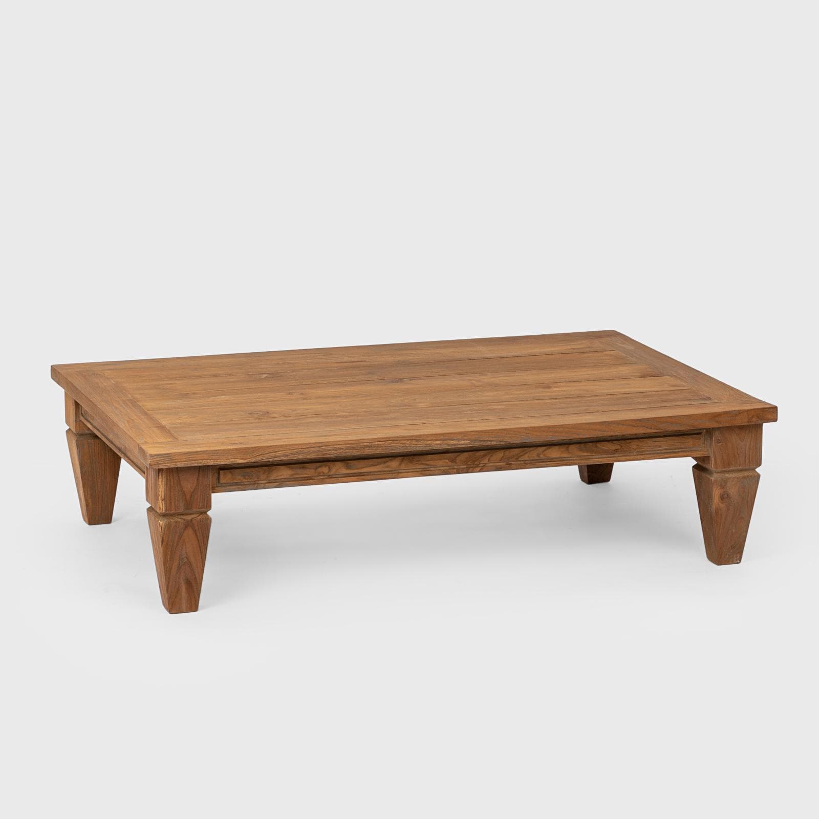 Set relax con 2 poltrone e tavolino in legno teak con cuscini grigio scuro - Iguazu