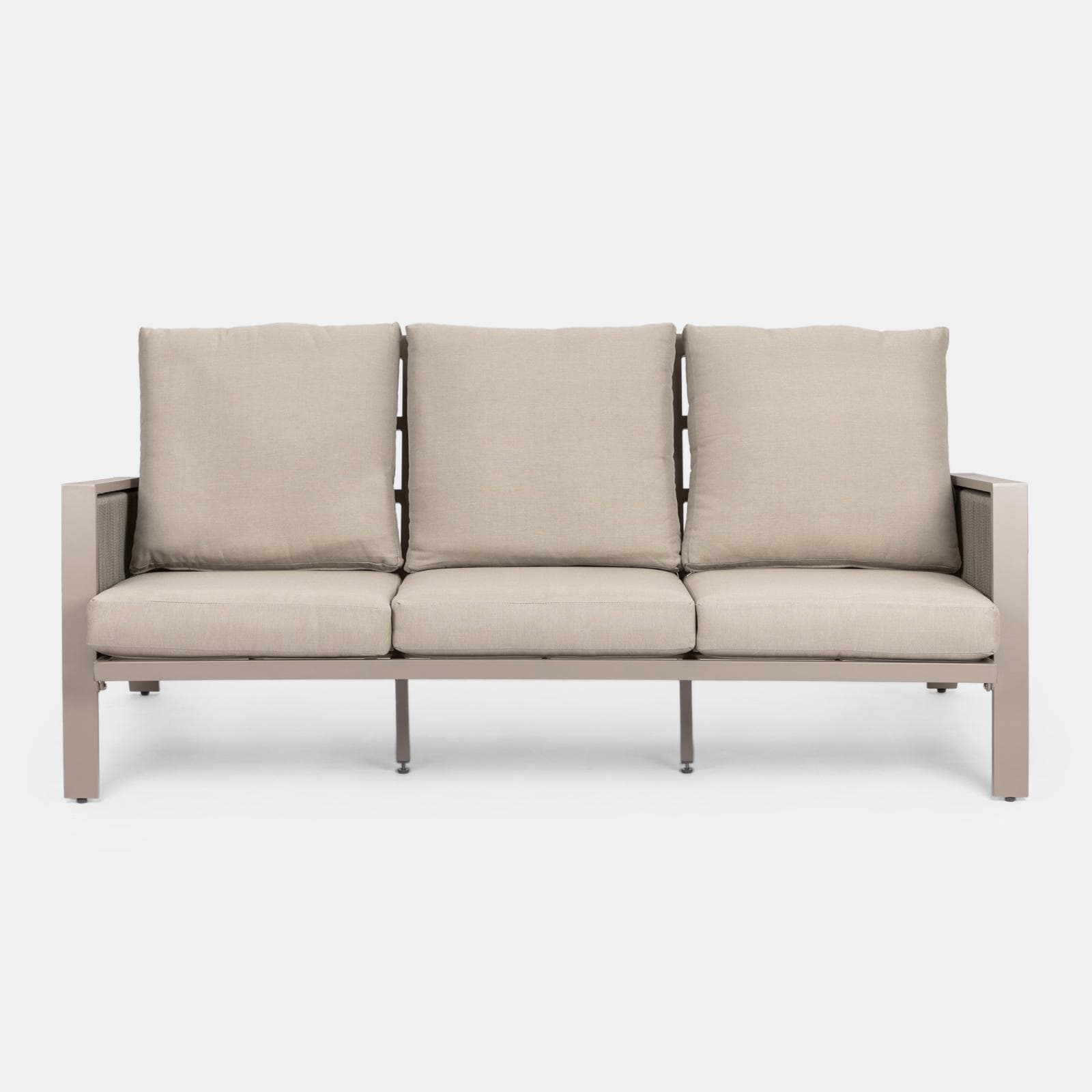 Set relax da esterni 5 posti tortora con cuscini tortora - Calliope