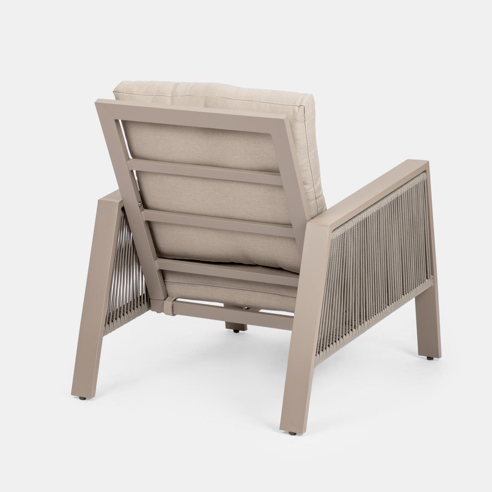 Set relax da esterni 5 posti tortora con cuscini tortora - Calliope