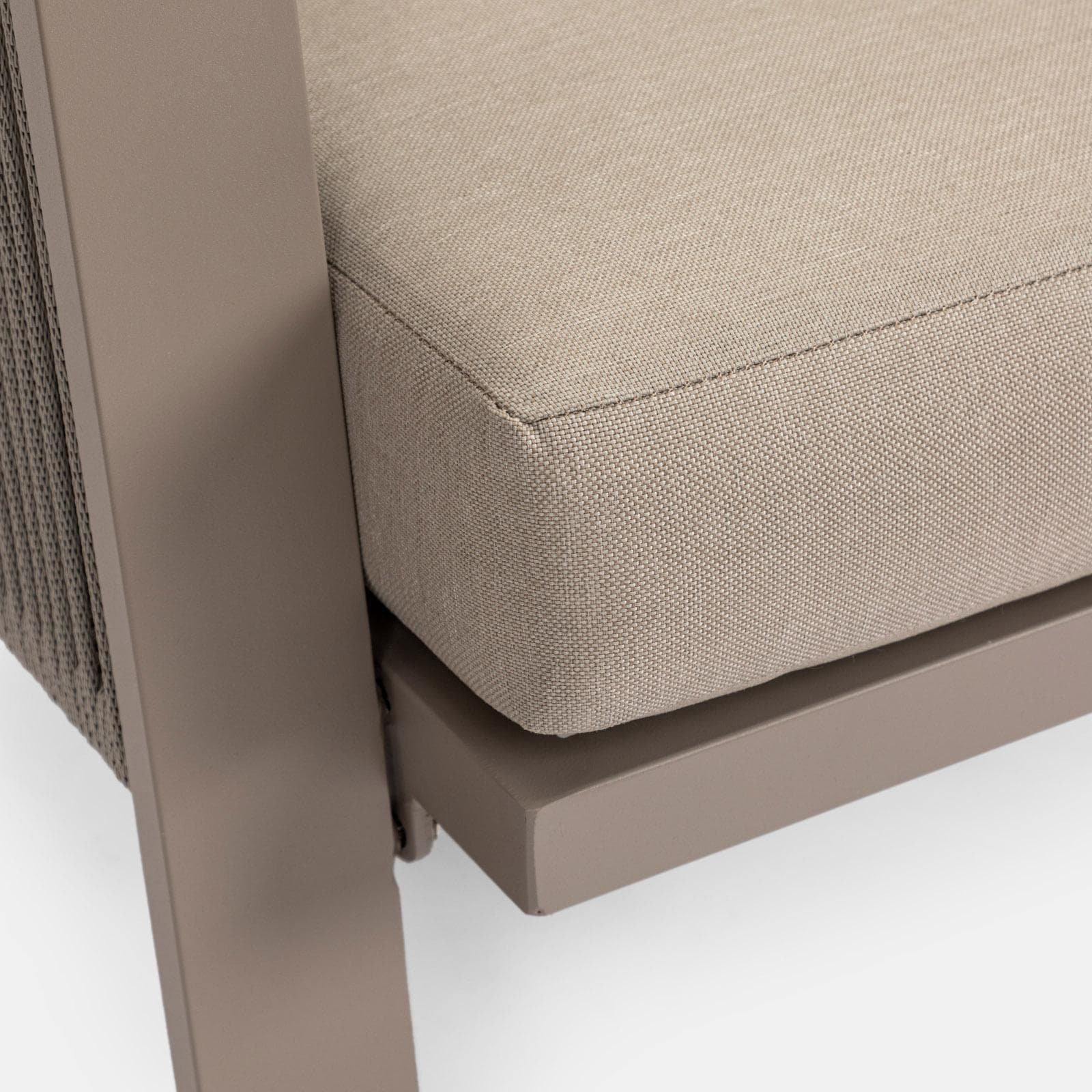 Set relax da esterni 5 posti tortora con cuscini tortora - Calliope