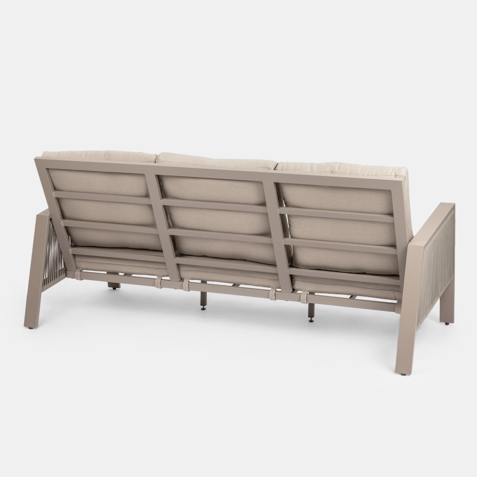 Set relax da esterni 5 posti tortora con cuscini tortora - Calliope