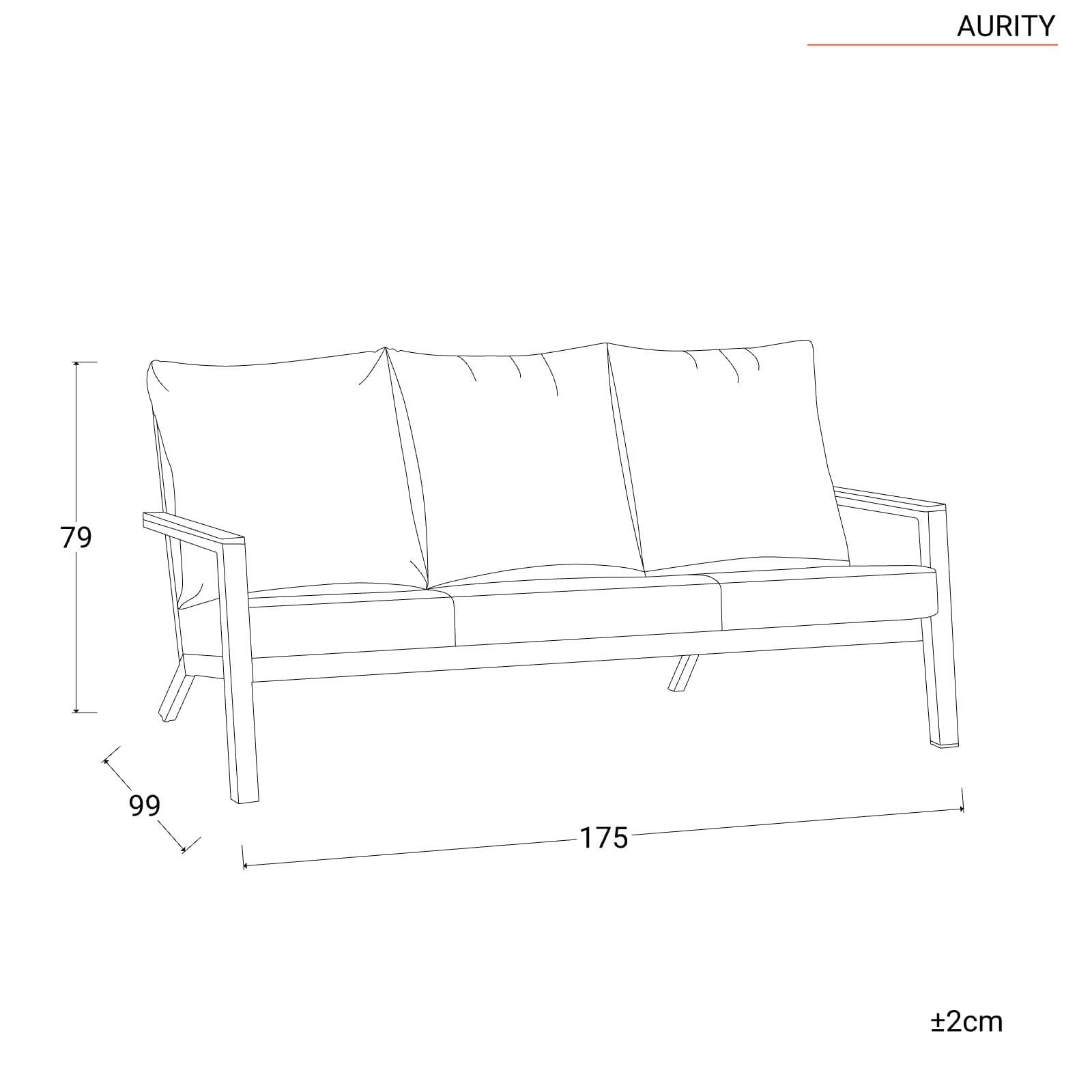 Set relax divano 2 poltrone e tavolino da caffè antracite con cuscini - Aurity