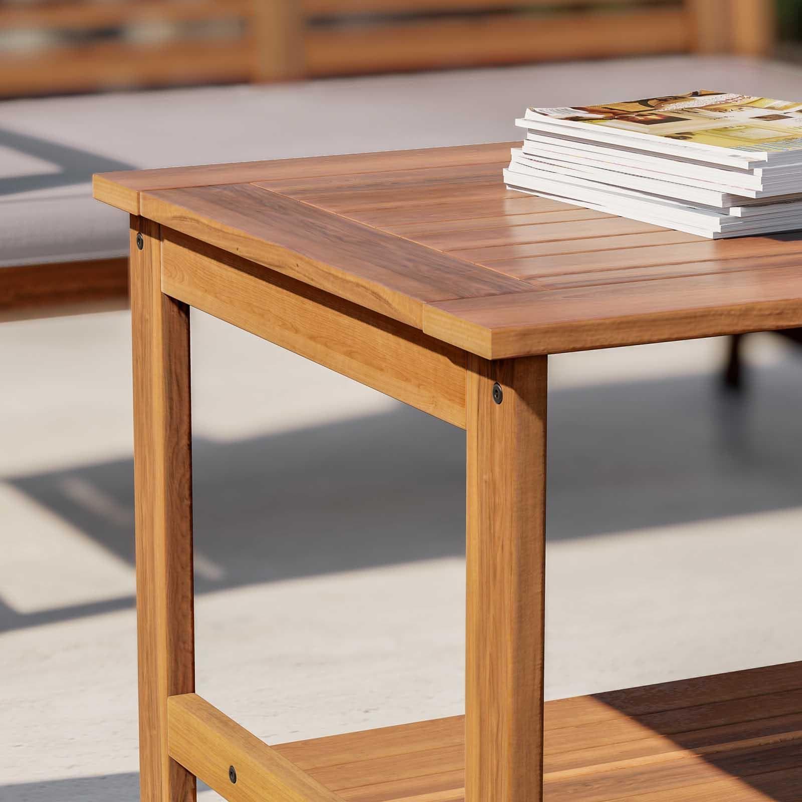 Set relax da giardino 4 posti in legno di acacia con cuscini tortora - Smeraldo