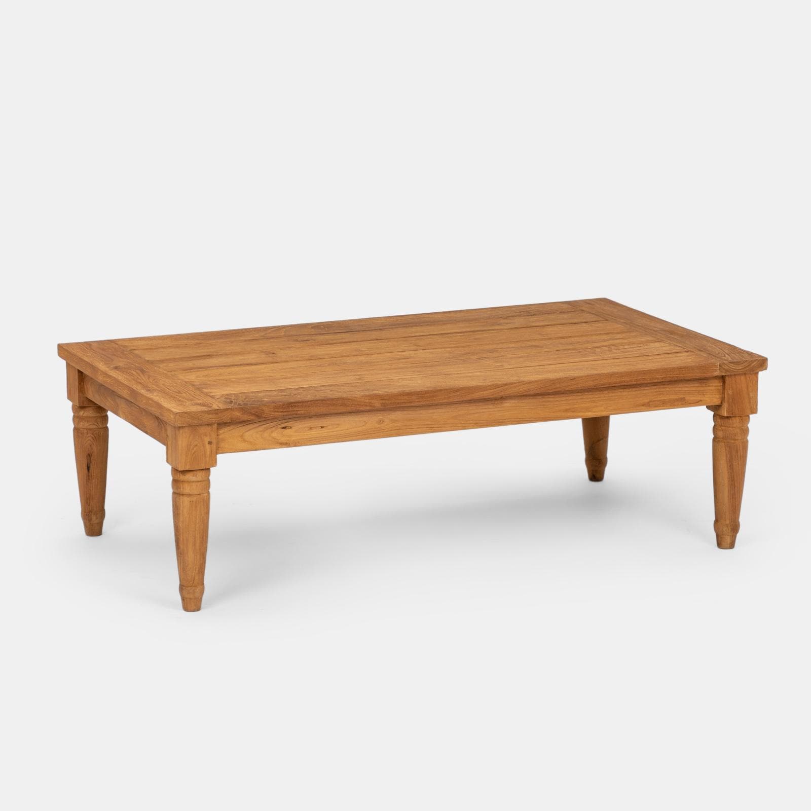 Set relax da giardino in teak con cuscini ecrù e tavolino - Belem