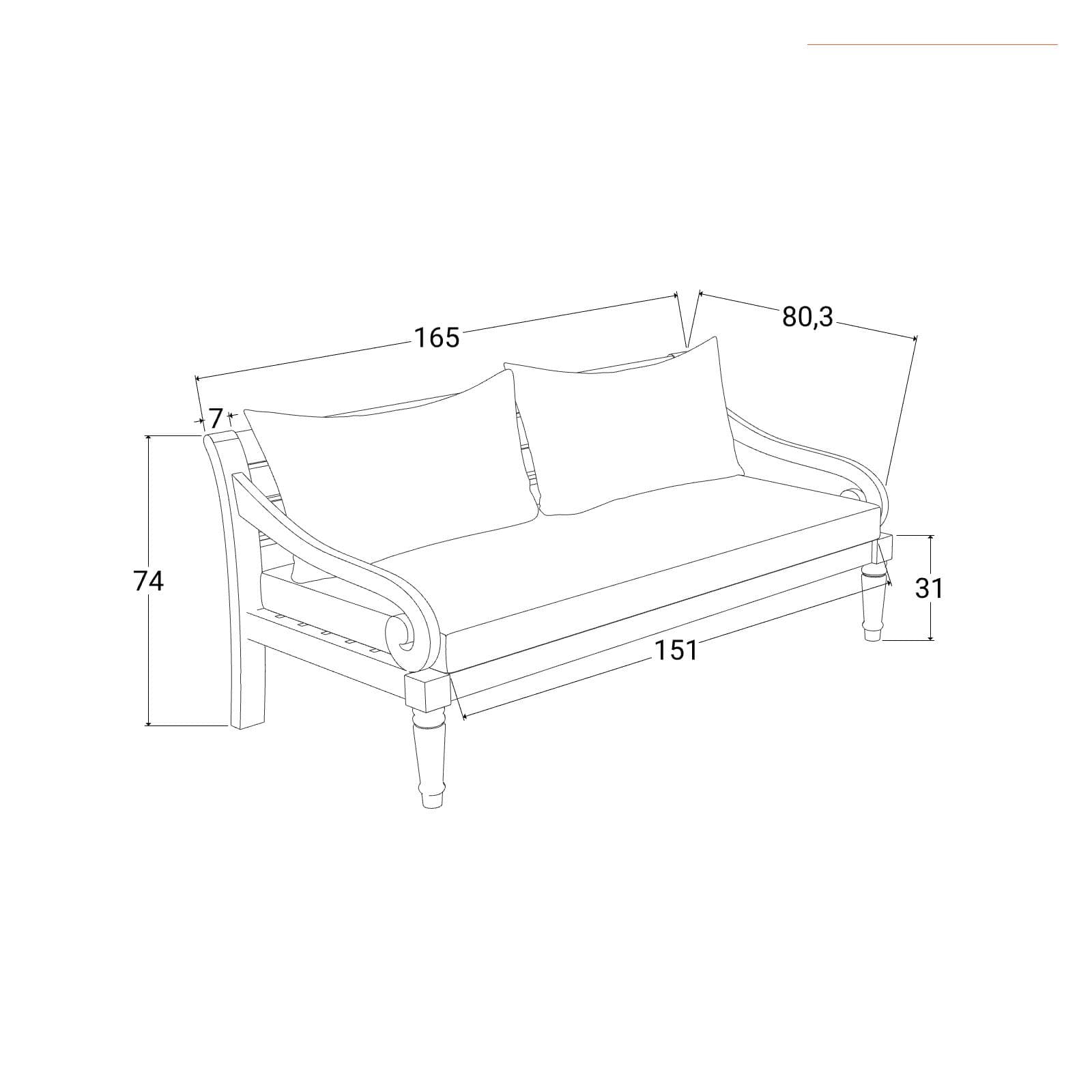 Set relax da giardino in teak con cuscini ecrù e tavolino - Belem