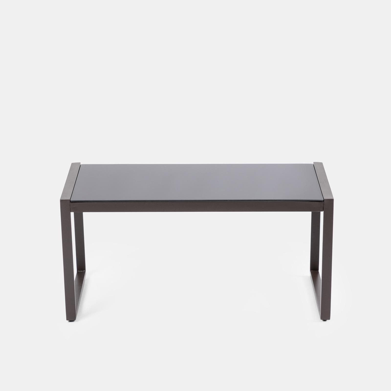 Set relax divano 2 poltrone e tavolino in polyrattan e acciaio marrone – Jerez