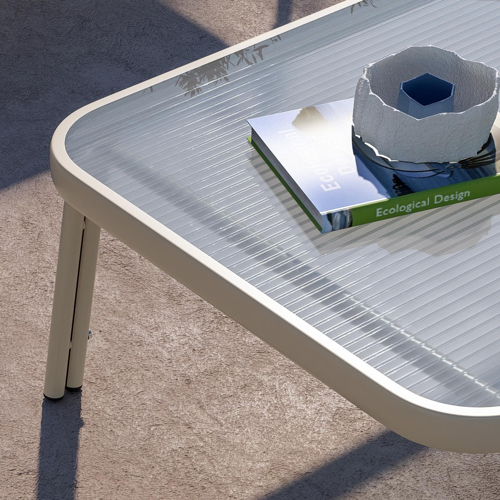 Set relax divano 2 poltrone e tavolino in acciaio champagne con cuscini beige - Arorn