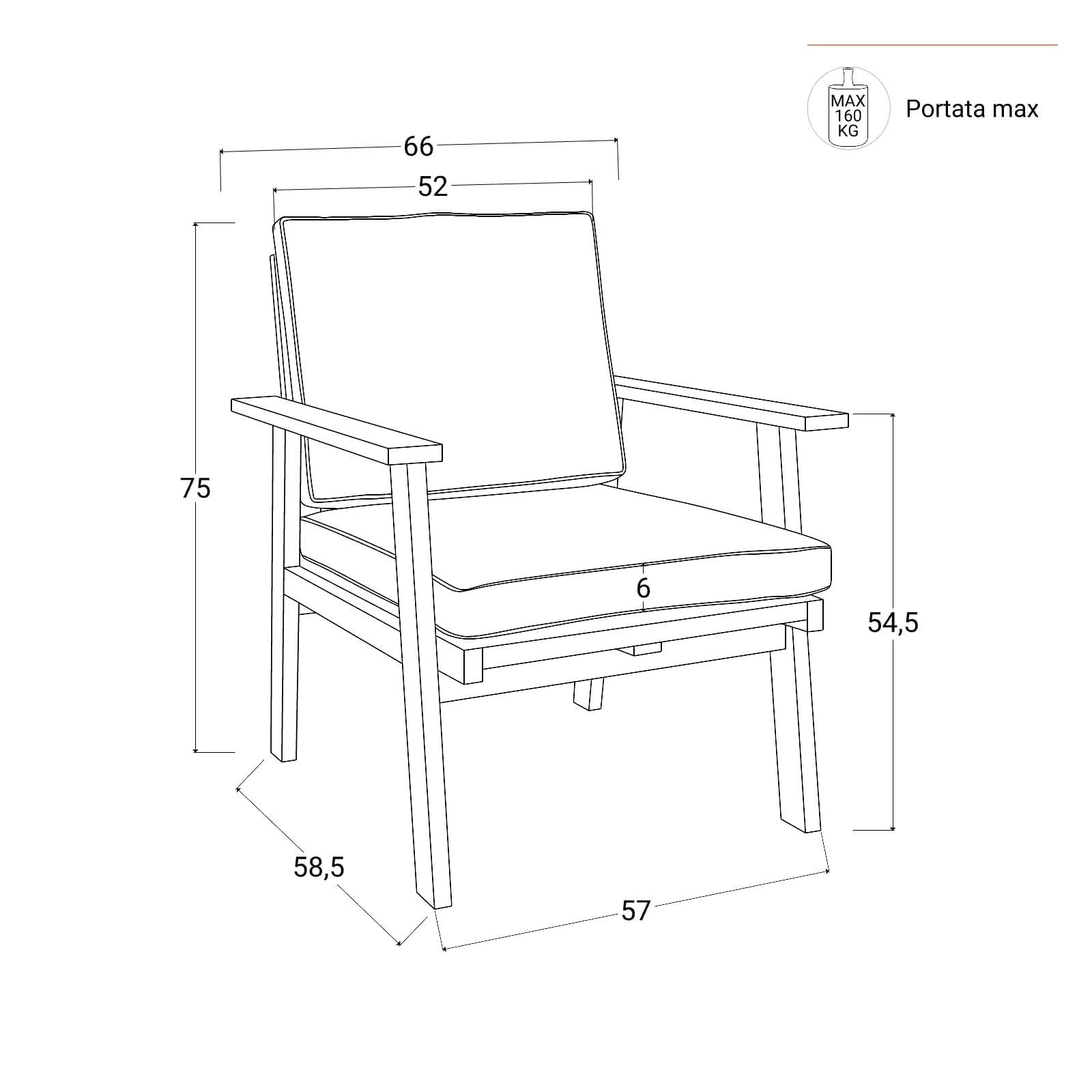 Set relax divano due poltrone e tavolino in legno di acacia e polyrattan con cuscini beige - Siron