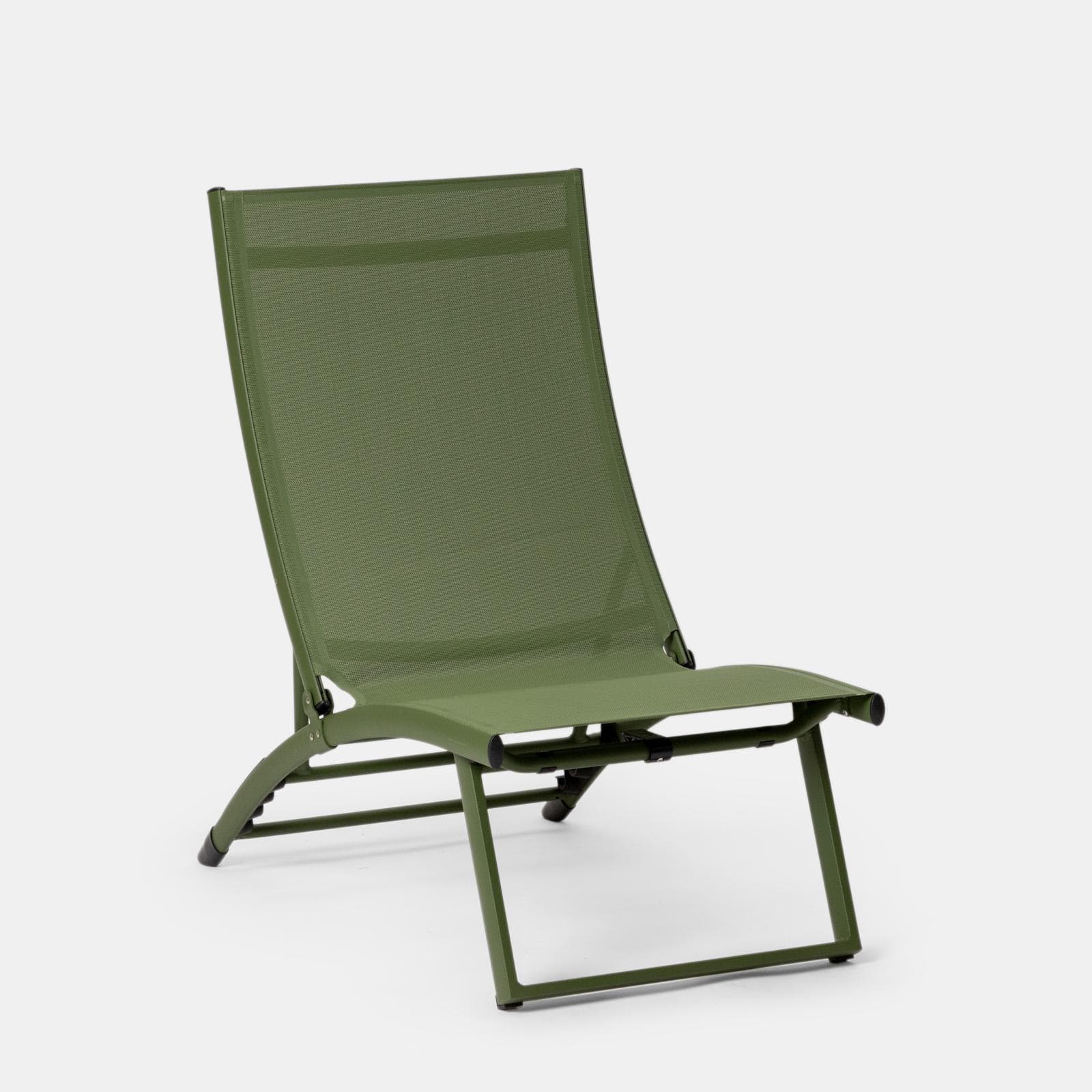 Set relax due poltrone in textilene e tavolino da caffè 44x43 cm in alluminio verde foresta - Jonit