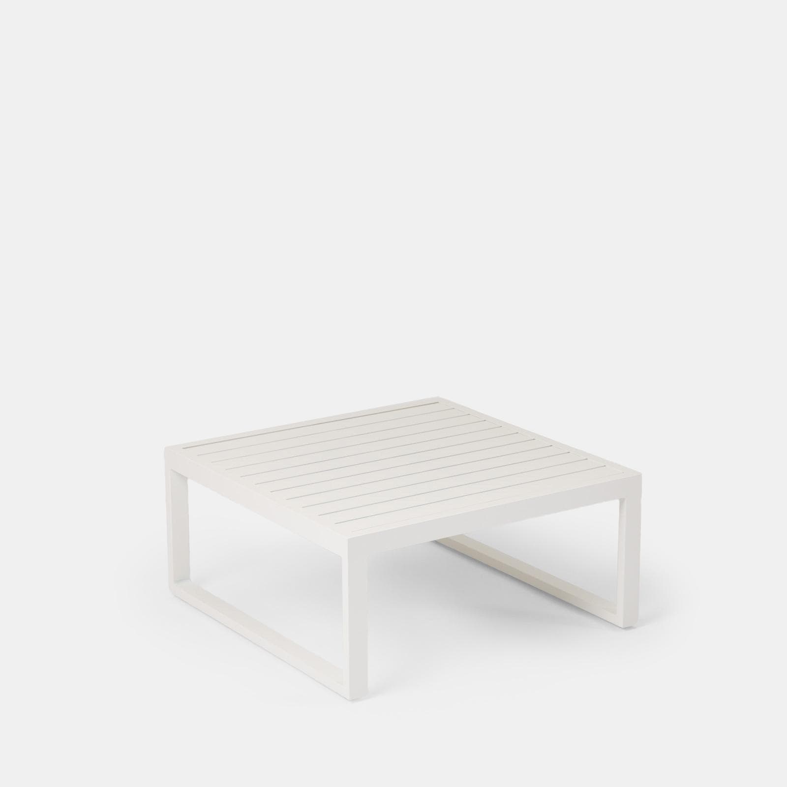 Set relax modulare in alluminio bianco con cuscini grigi e dettagli in corda - Miranda