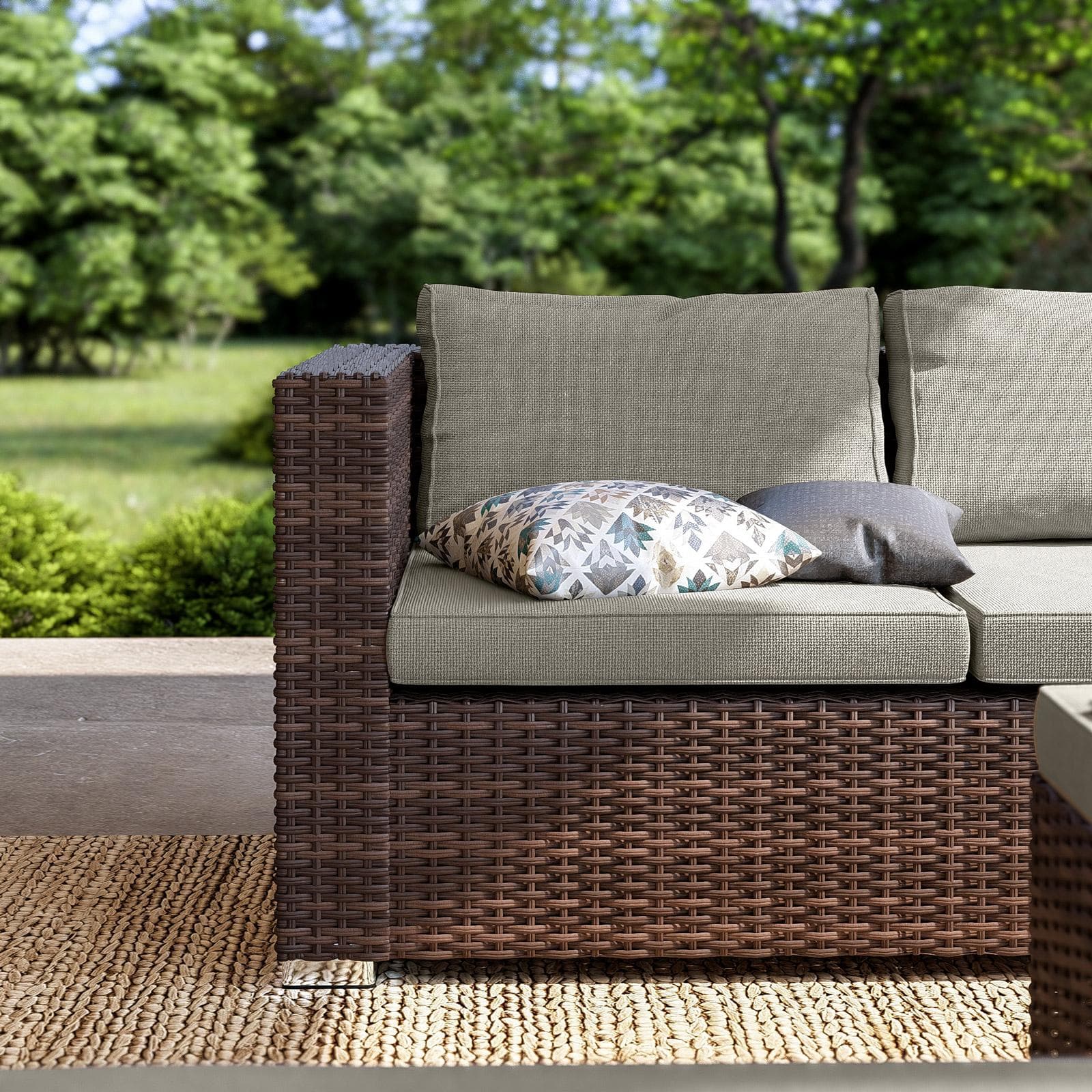 MINOSSE SET RELAX POLYRATTAN MARRONE C/ CUSCINO TORTORA