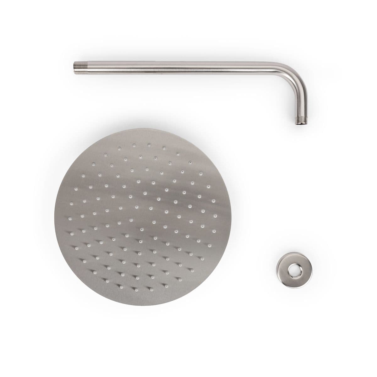 Set soffione ultraslim 25 cm con braccio doccia 35 cm spazzolato