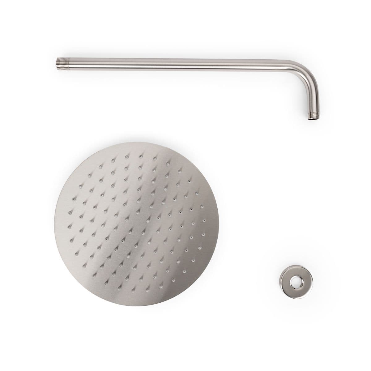 Set soffione ultraslim 25 cm con braccio doccia 40 cm spazzolato