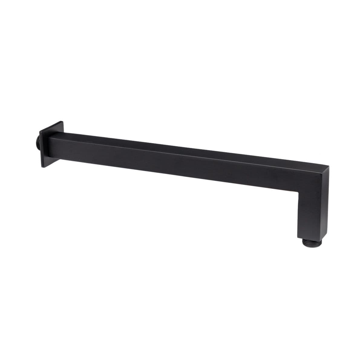 Set soffione ultraslim 25x15 cm con braccio doccia a gomito 35 cm nero opaco