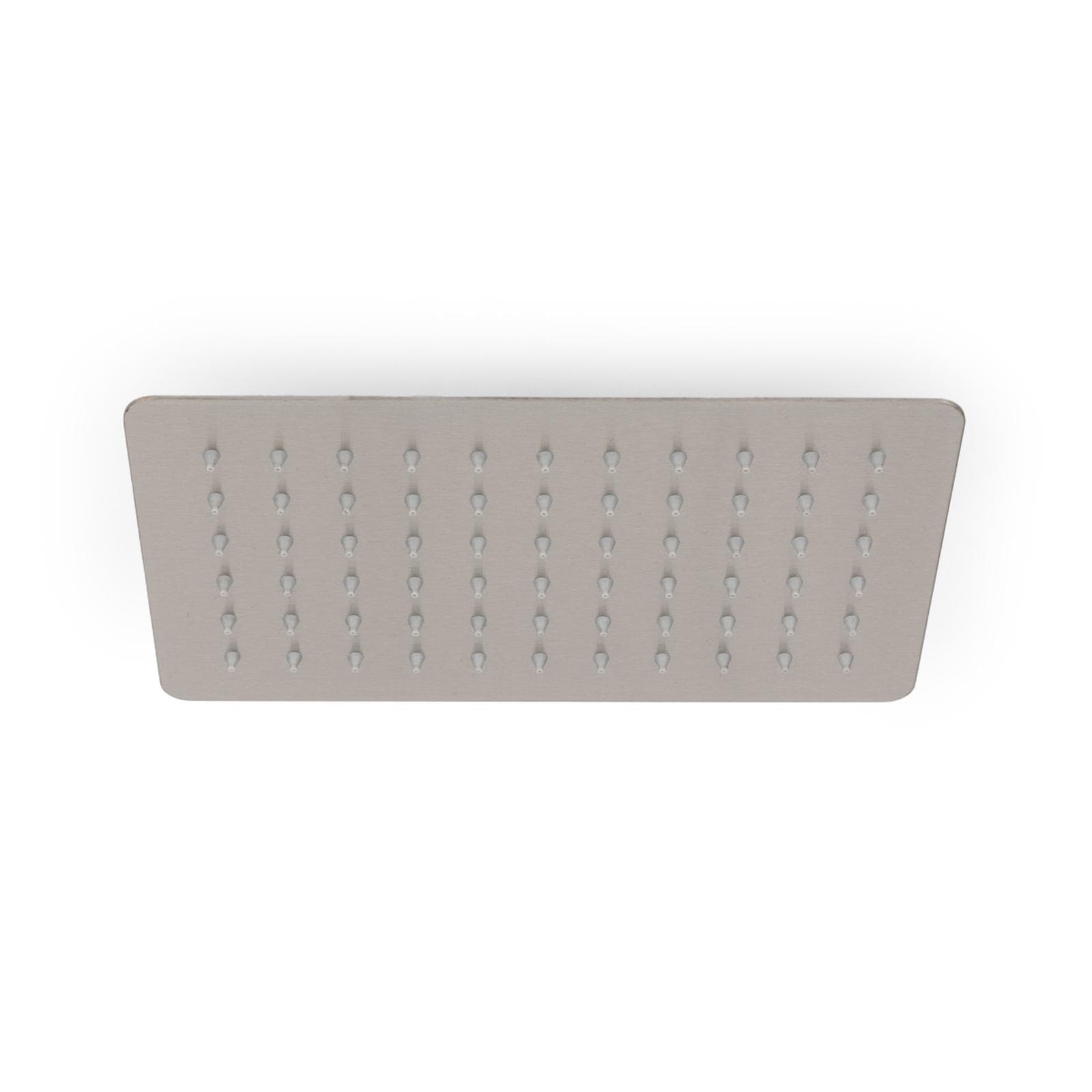 Set soffione ultraslim 25x15 cm con braccio quadrato 40 cm spazzolato