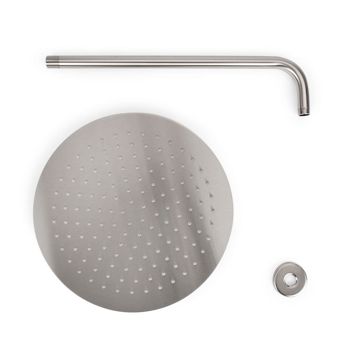 Set soffione ultraslim 30 cm con braccio doccia 40 cm spazzolato