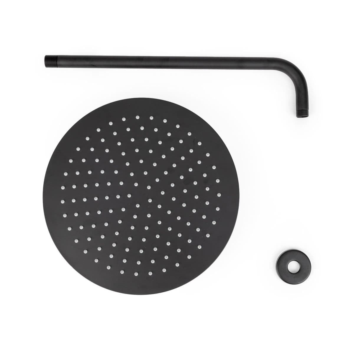 Set soffione ultraslim 30 cm con braccio doccia 40 cm nero opaco