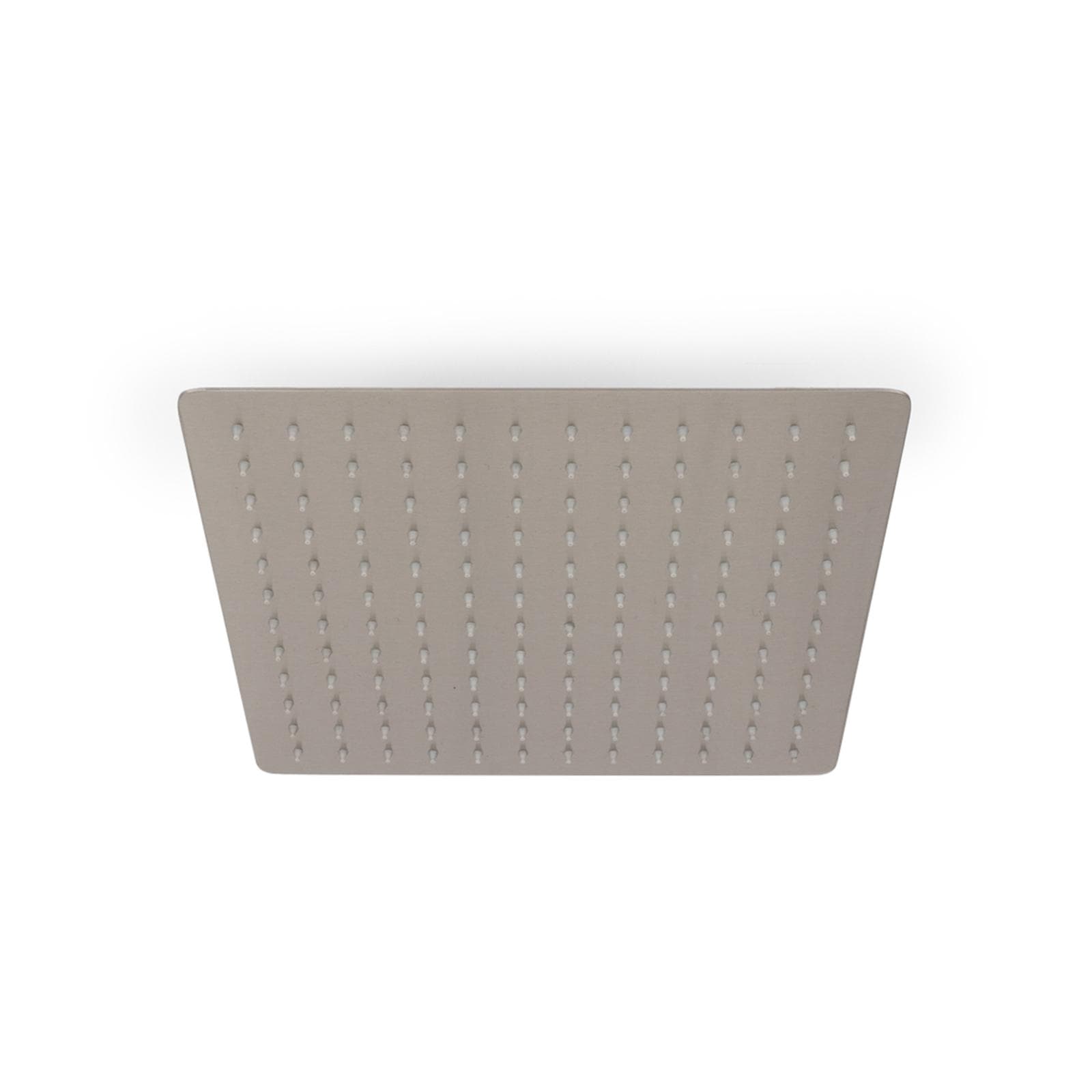 Set soffione ultraslim 30x30 cm con braccio quadrato 40 cm spazzolato