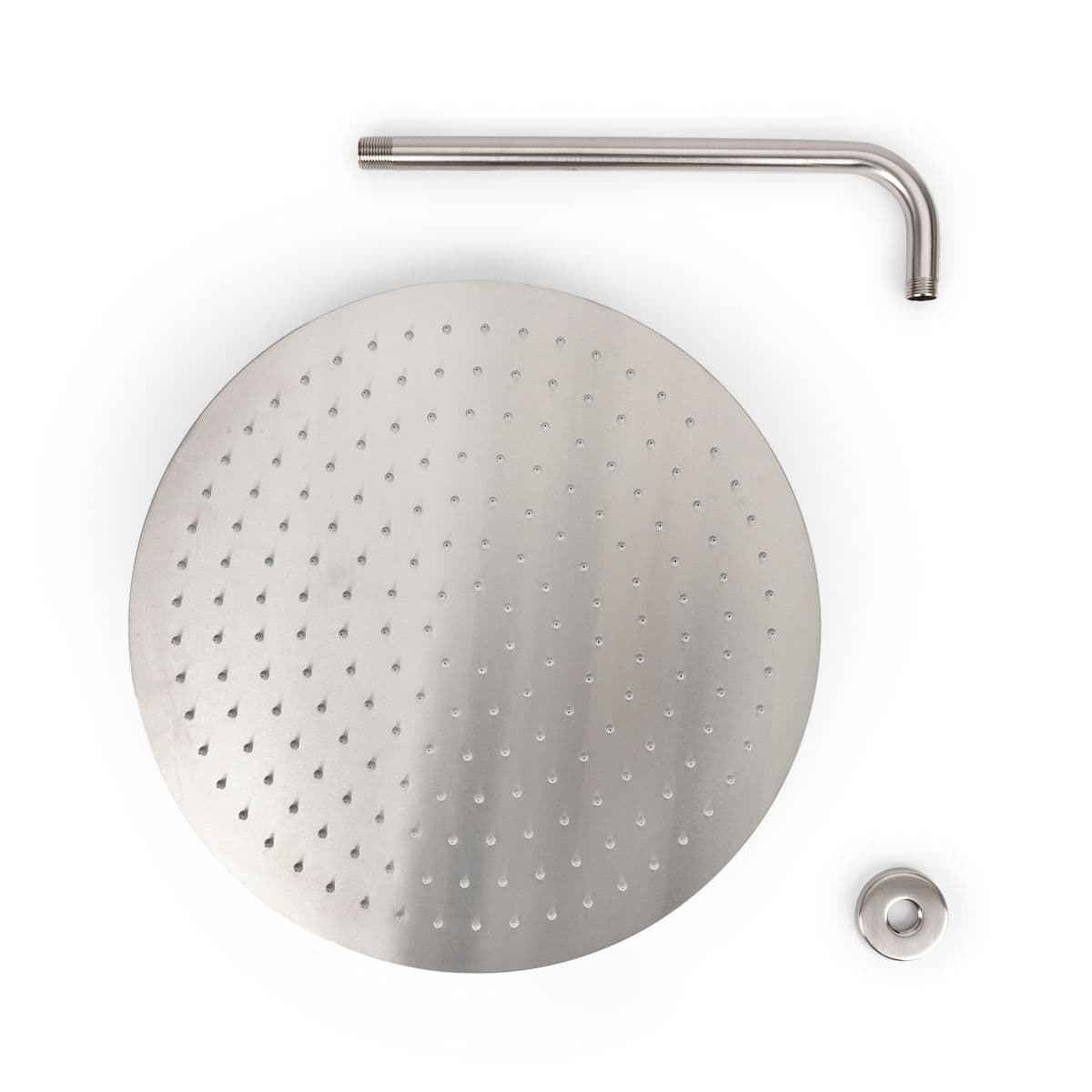 Set soffione ultraslim 40 cm con braccio doccia 35 cm spazzolato