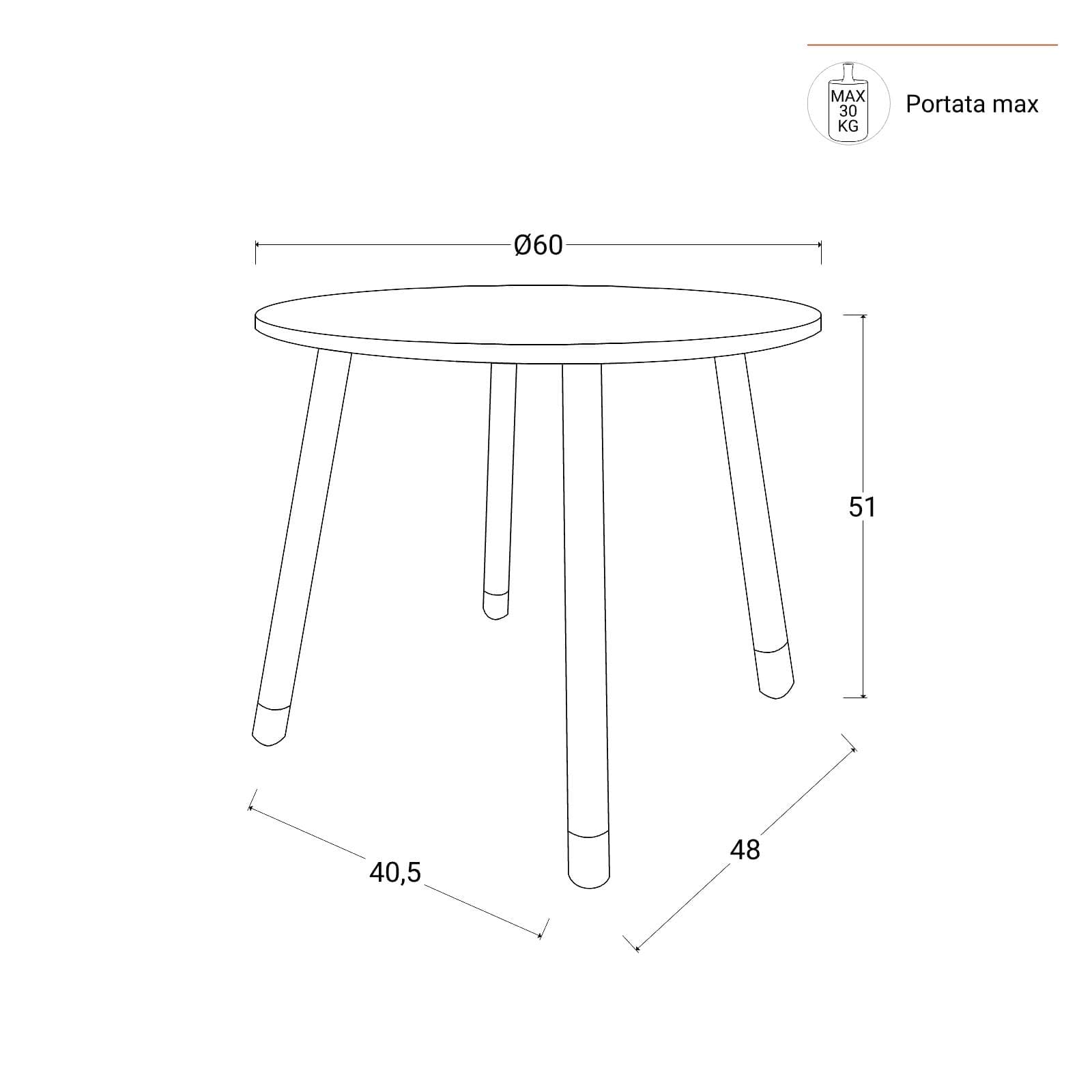 Set tavolino e 2 sgabelli per bambini in legno bianco e naturale - Lollipop