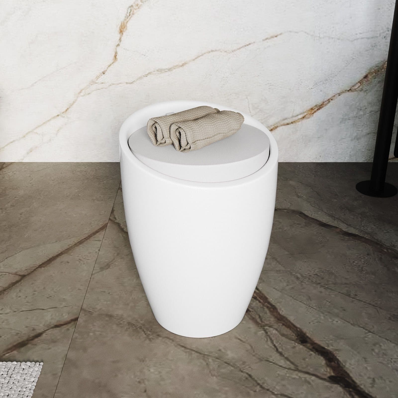 Sgabello contenitore bianco - Elliot