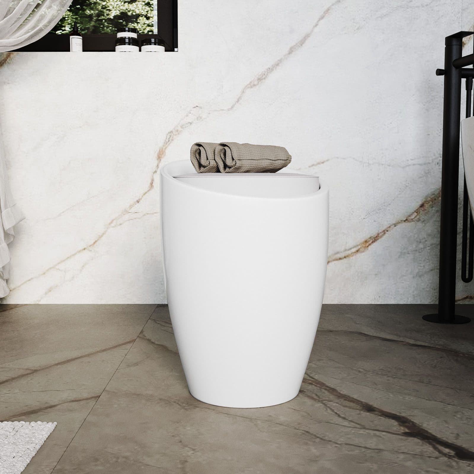 Sgabello contenitore bianco - Elliot