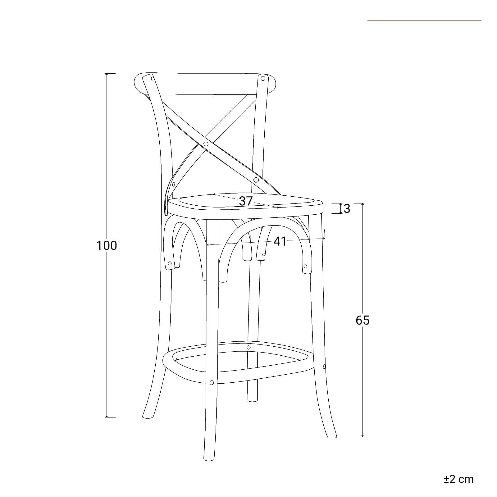 Sgabello in legno di olmo naturale con seduta in rattan - Giulietta