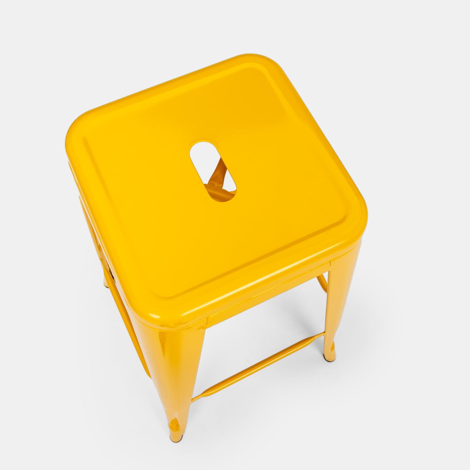 Sgabello impilabile stile industrial in metallo giallo - Farley