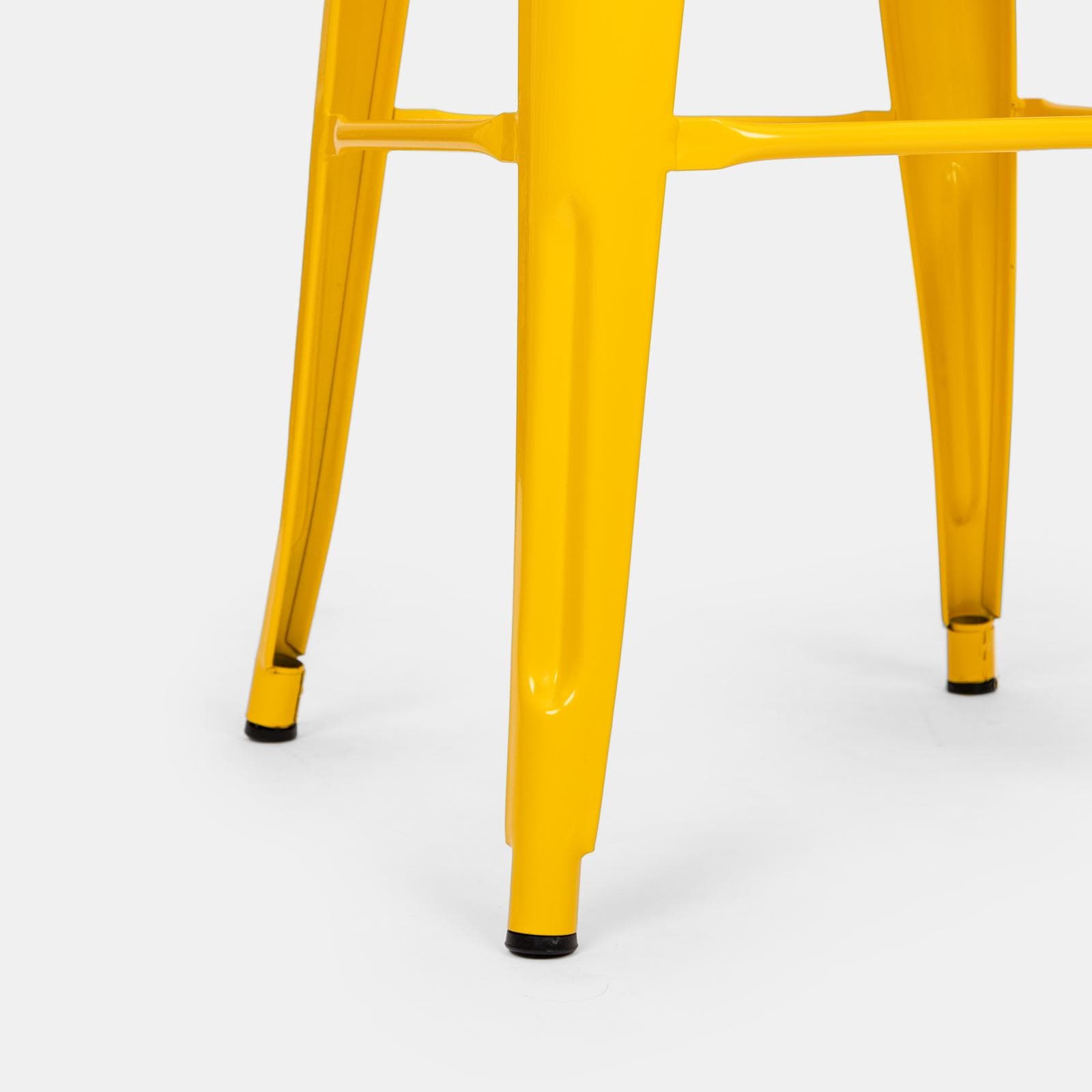Sgabello impilabile stile industrial in metallo giallo - Farley