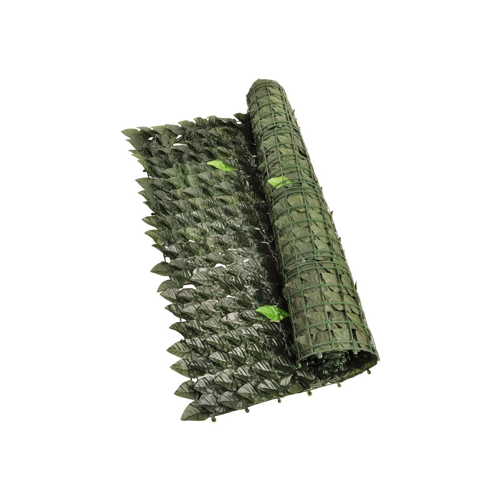 Siepe sintetica verde con foglie di lauro 150 x 300 cm per la privacy sul balcone o per il cancello