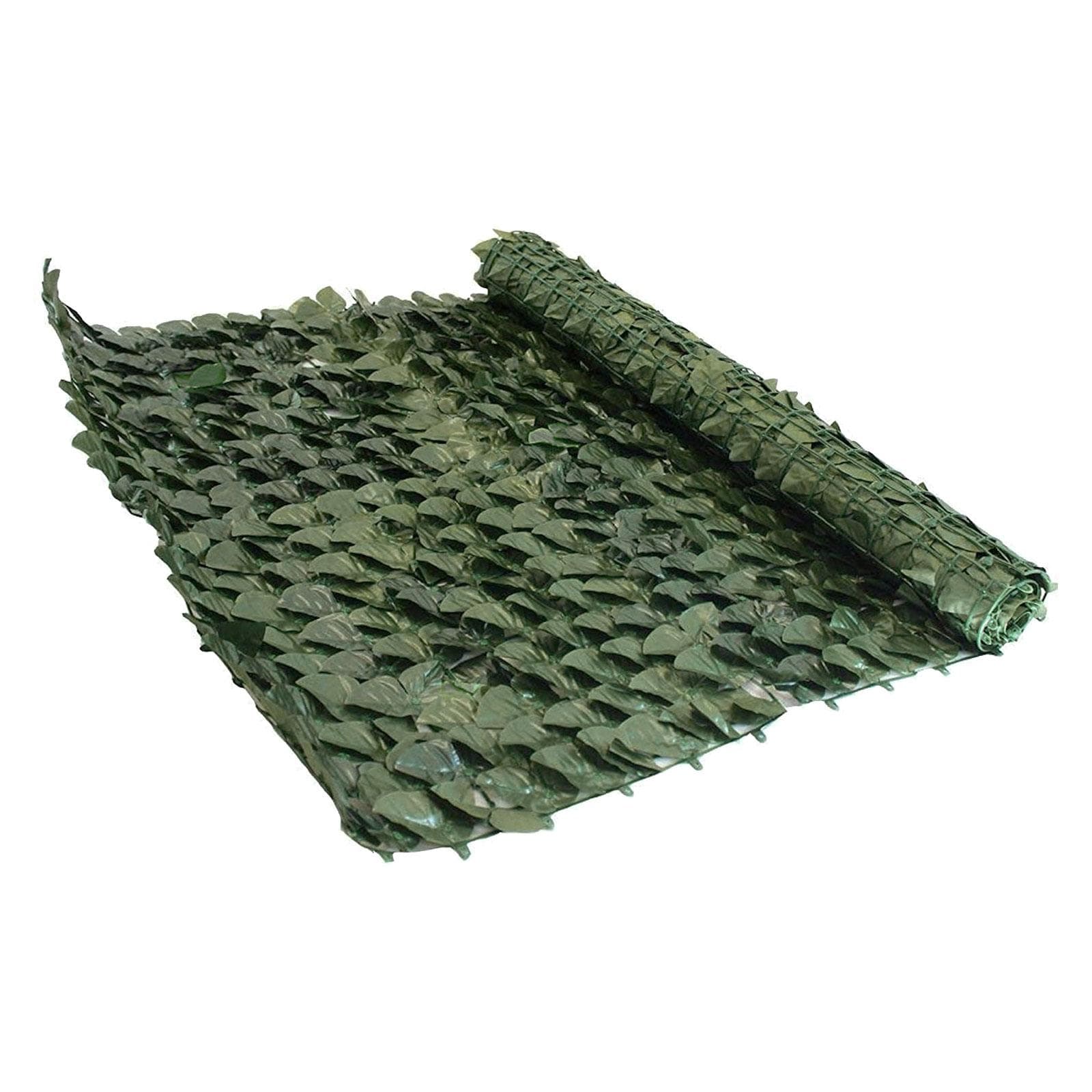 Siepe sintetica verde con foglie di lauro 150 x 300 cm per la privacy sul balcone o per il cancello