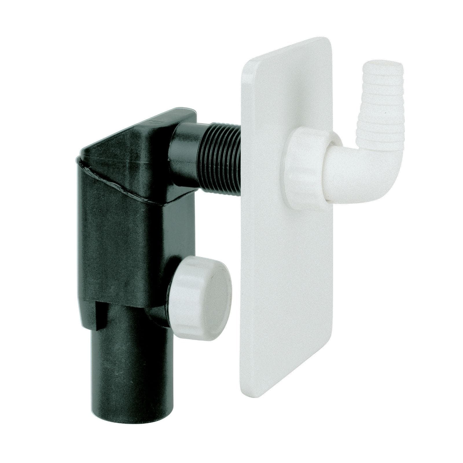 Sifone da incasso per scarico lavatrice in PP con piastra in ABS bianco Ø40mm