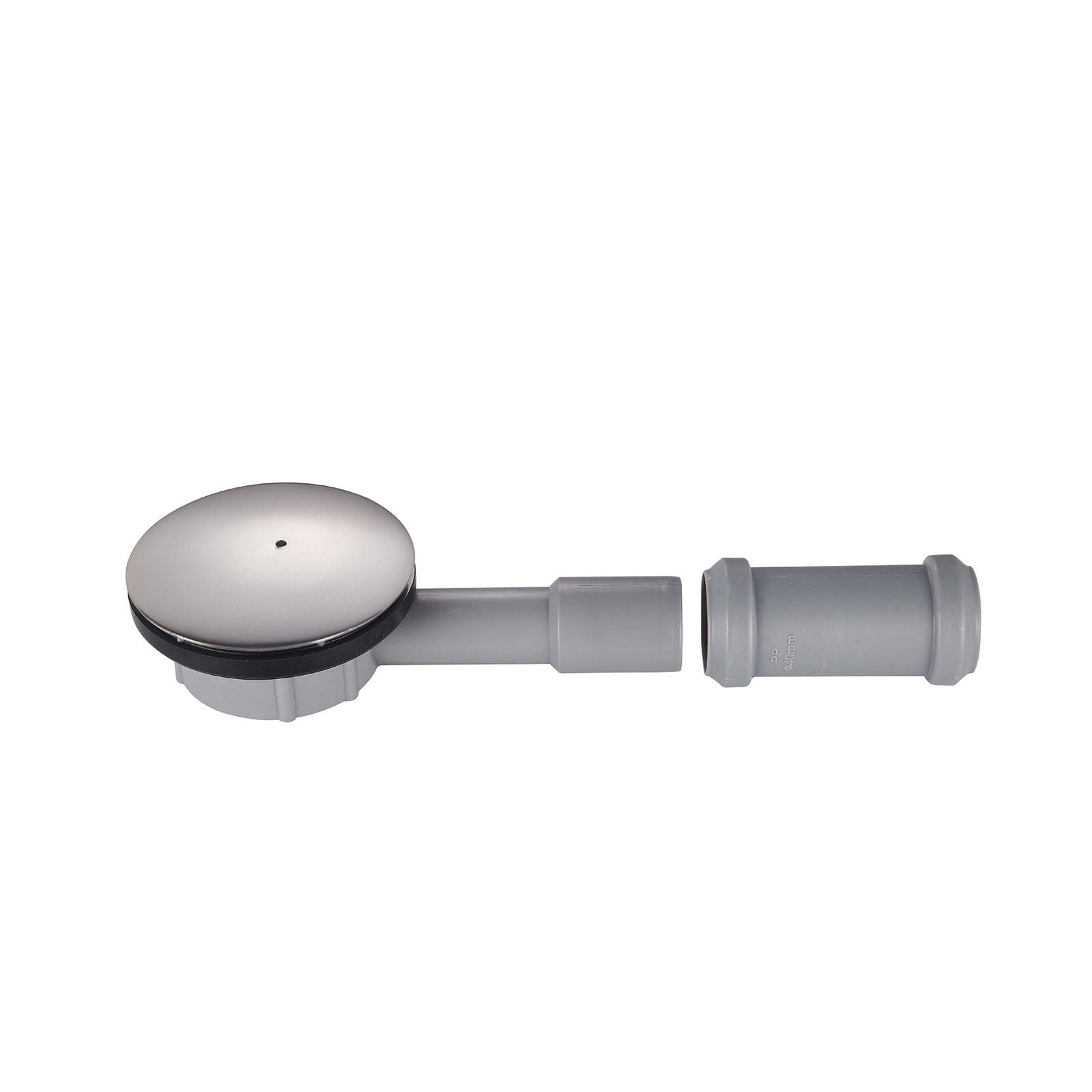 Sifone doccia in abs per piatti con foro Ø 90 mm con coperchio in ottone acciaio spazzolato