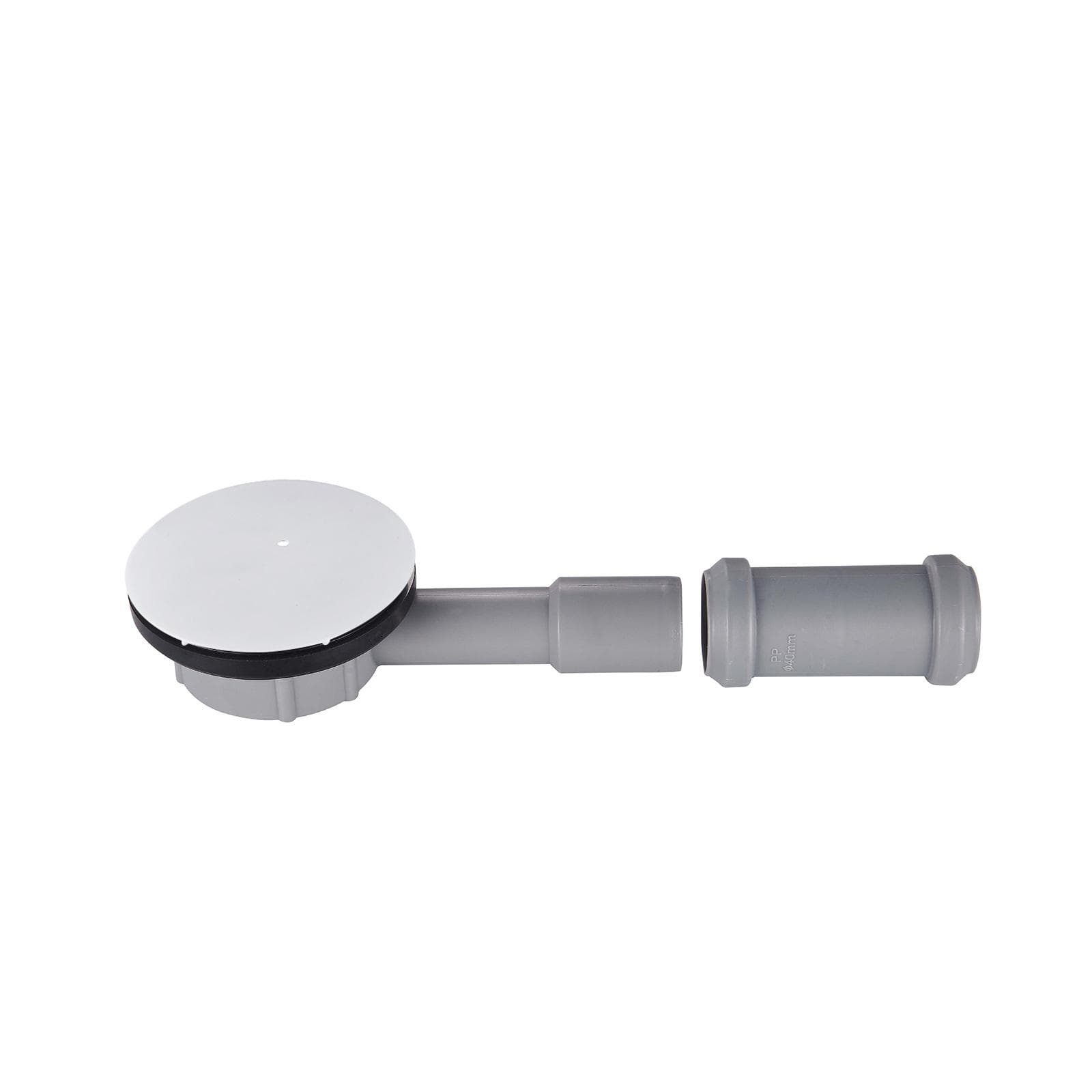 Sifone doccia in abs per piatti con foro Ø 90 mm con coperchio in ottone bianco opaco